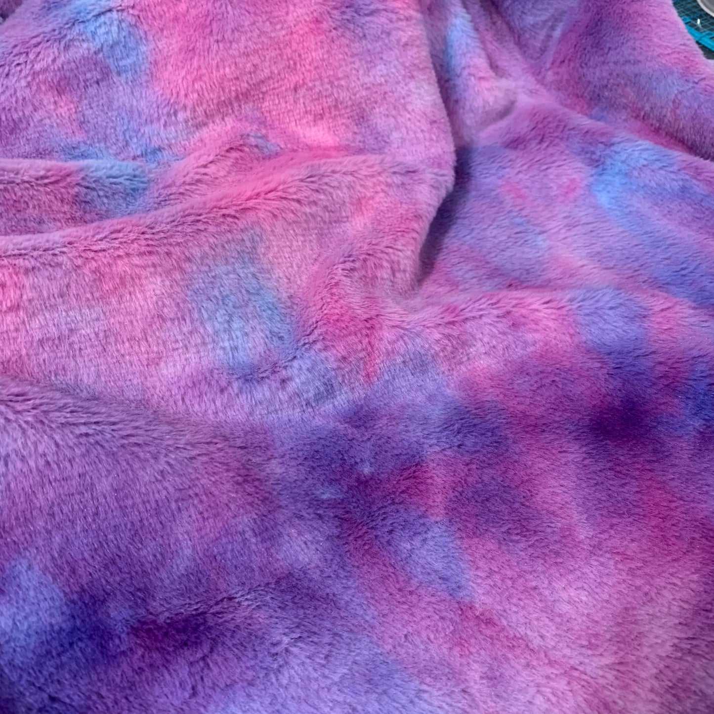 #5 Tie Dye Faux Rabbit Fur Fluffy Plush Two Way Stretch Polyester Fabric SUPER SOFT
