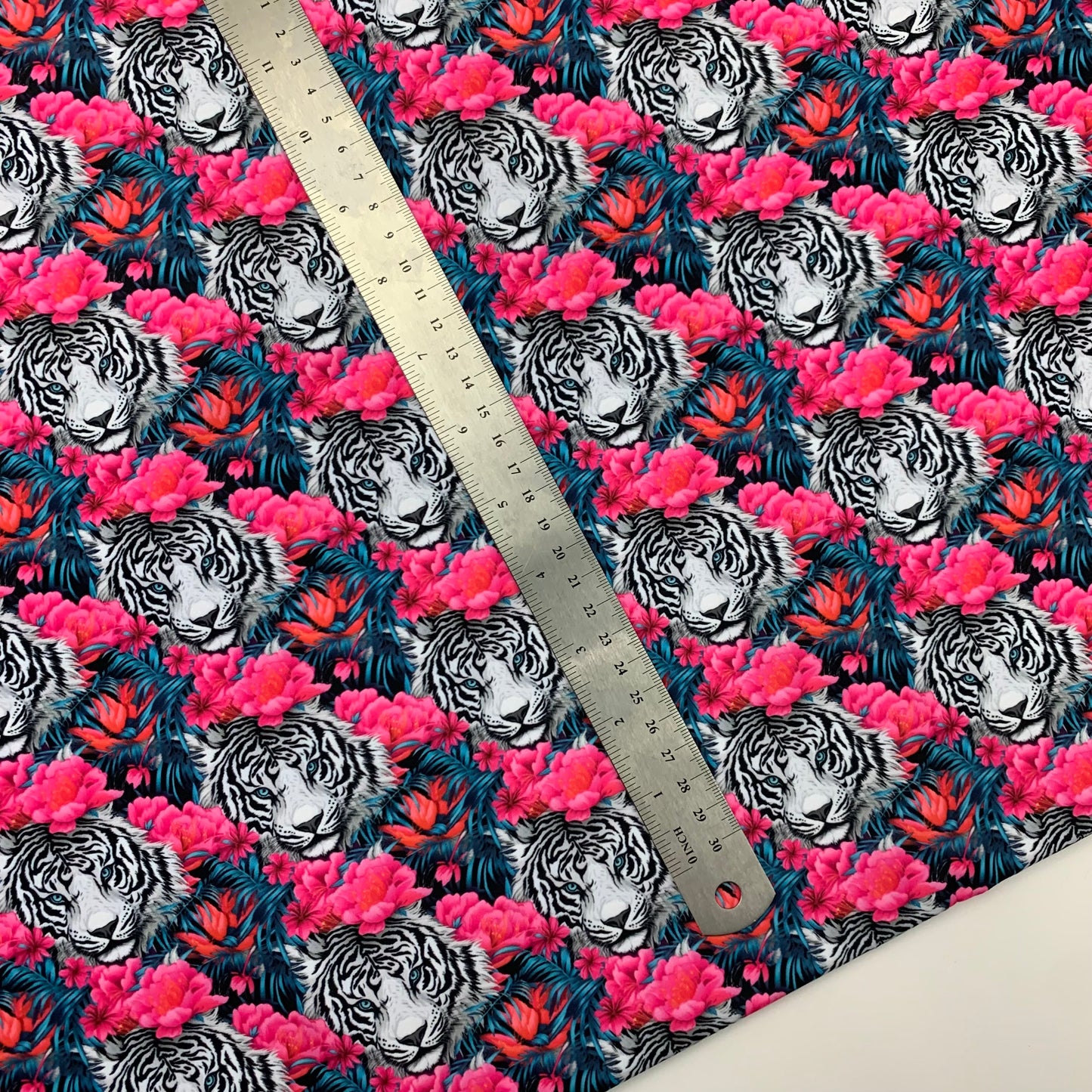 White Tiger Print HydroReminisce™ Waterproof Luxury Fabric - R1 Retail