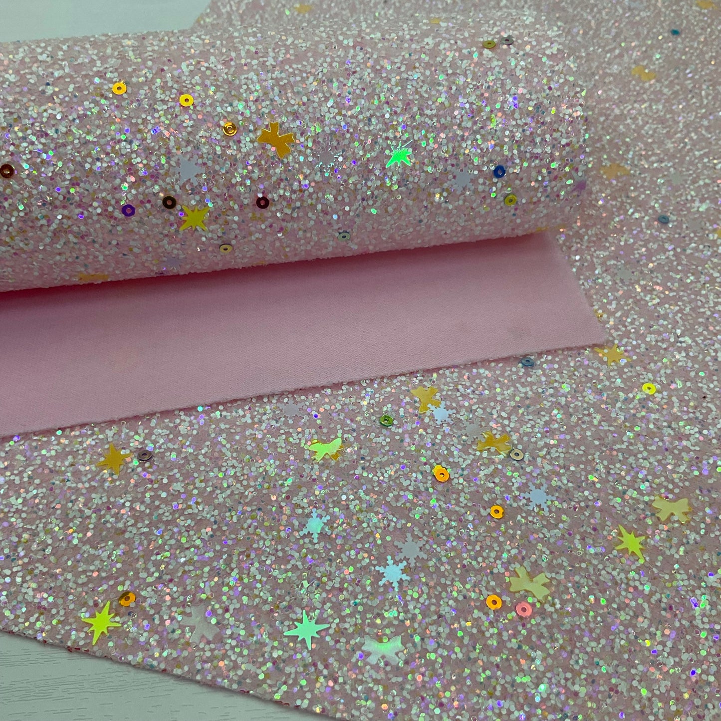Chunky Glitter Mixed Snowflakes and Bows Sequin with Polyester Backing