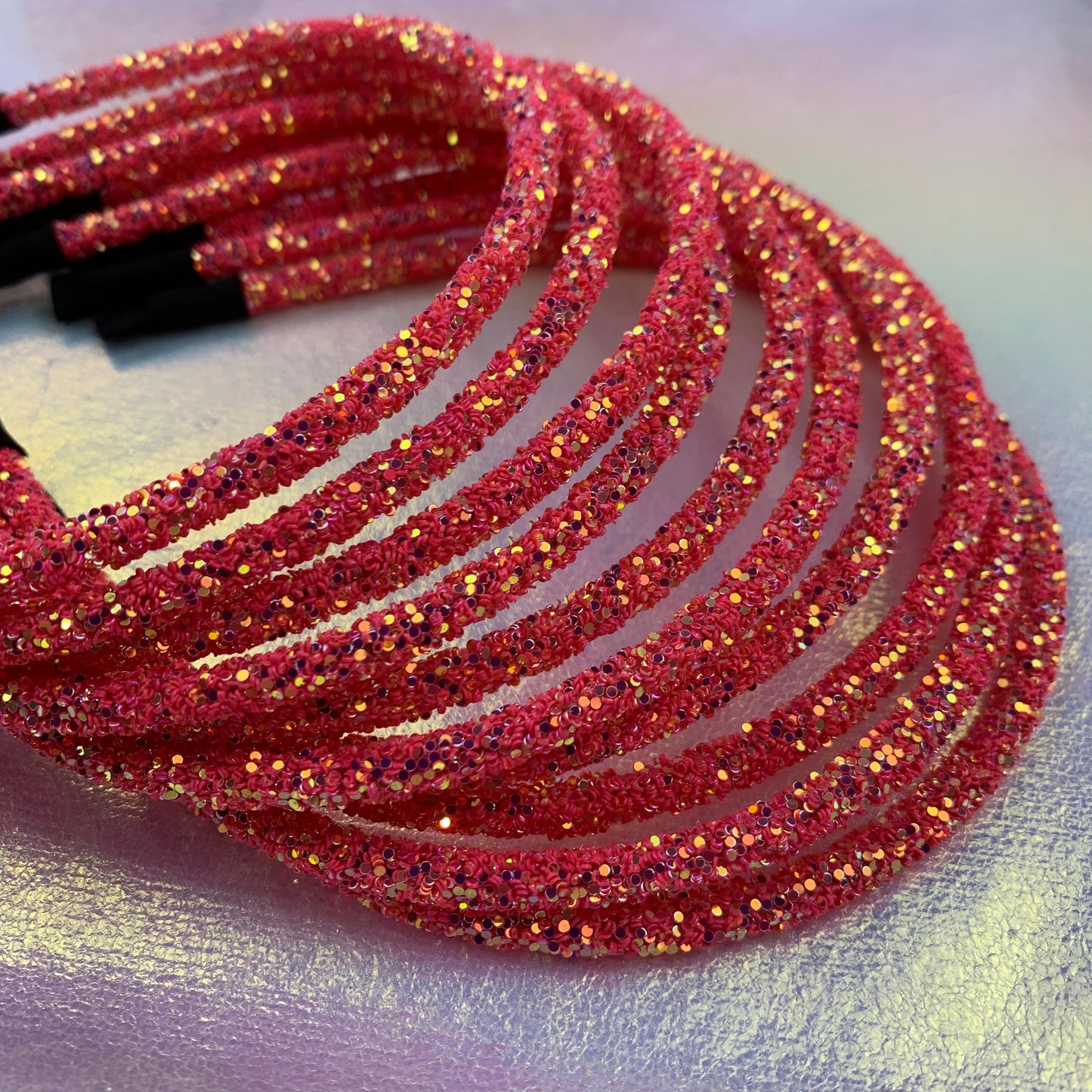 Salmon Orange AB Glitter Headband