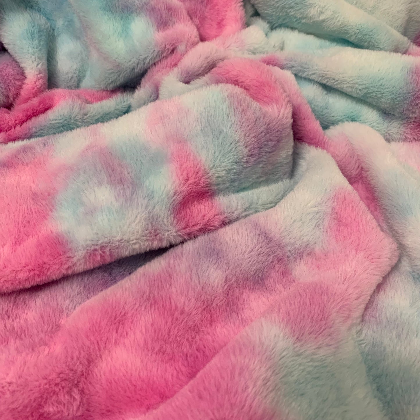 #2 Tie Dye Faux Rabbit Fur Fluffy Plush Two Way Stretch Polyester Fabric SUPER SOFT