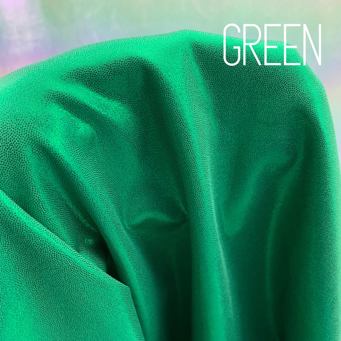 Green Mini Dazzle Hologram Mystique Polyester Spandex Four Way Stretch Fabric