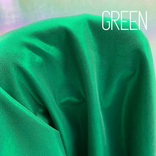 Green Mini Dazzle Hologram Mystique Polyester Spandex Four Way Stretch Fabric