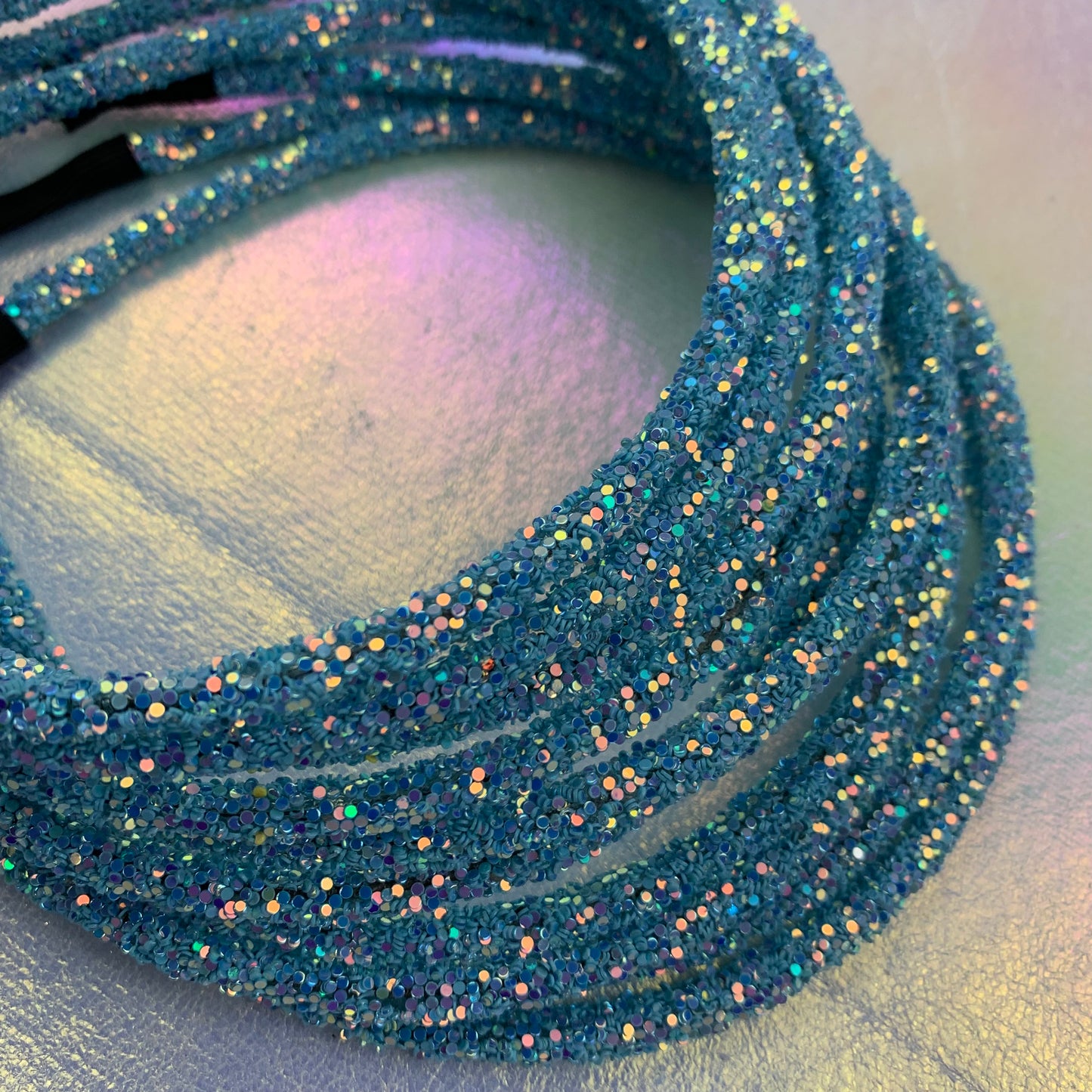 Sky Blue Chunky Glitter Headband