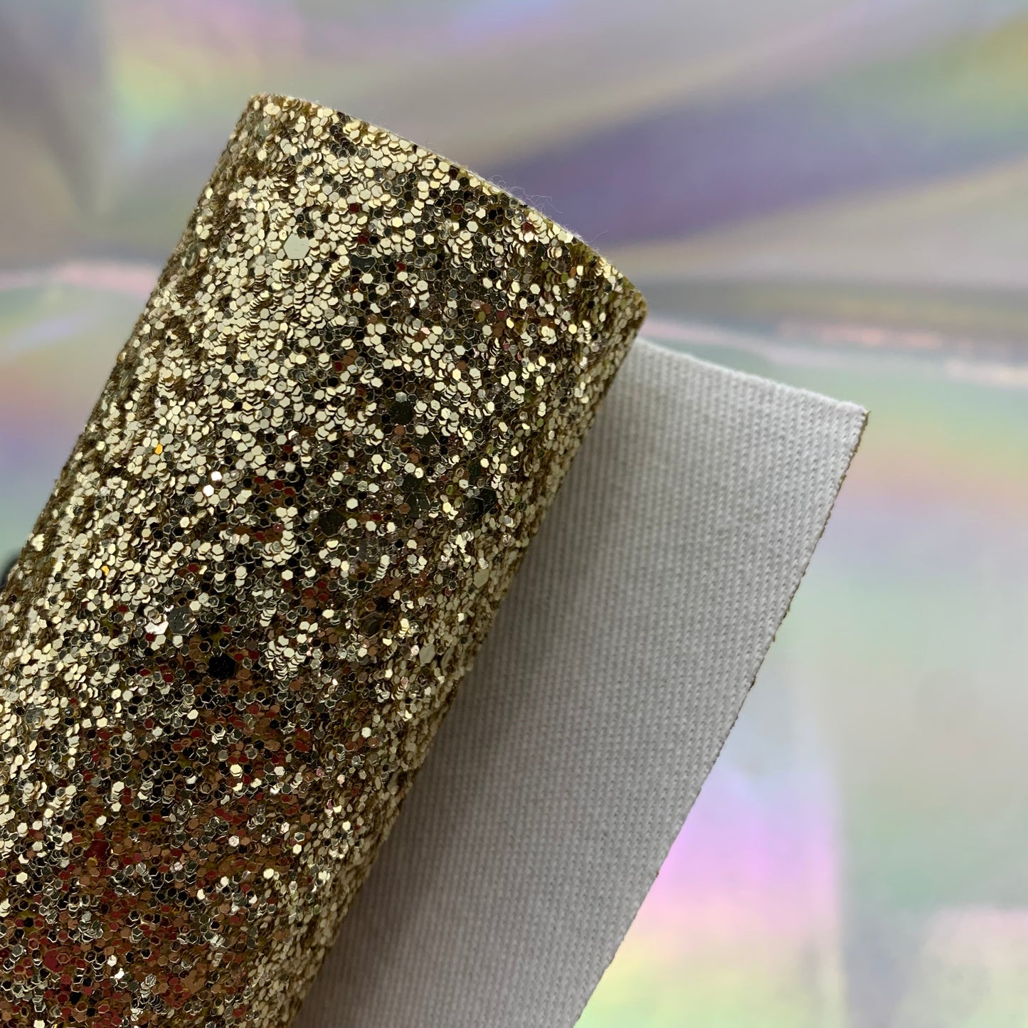 Chunky Glitter Faux Leather Sheet with Heavy Cotton Twill Backing