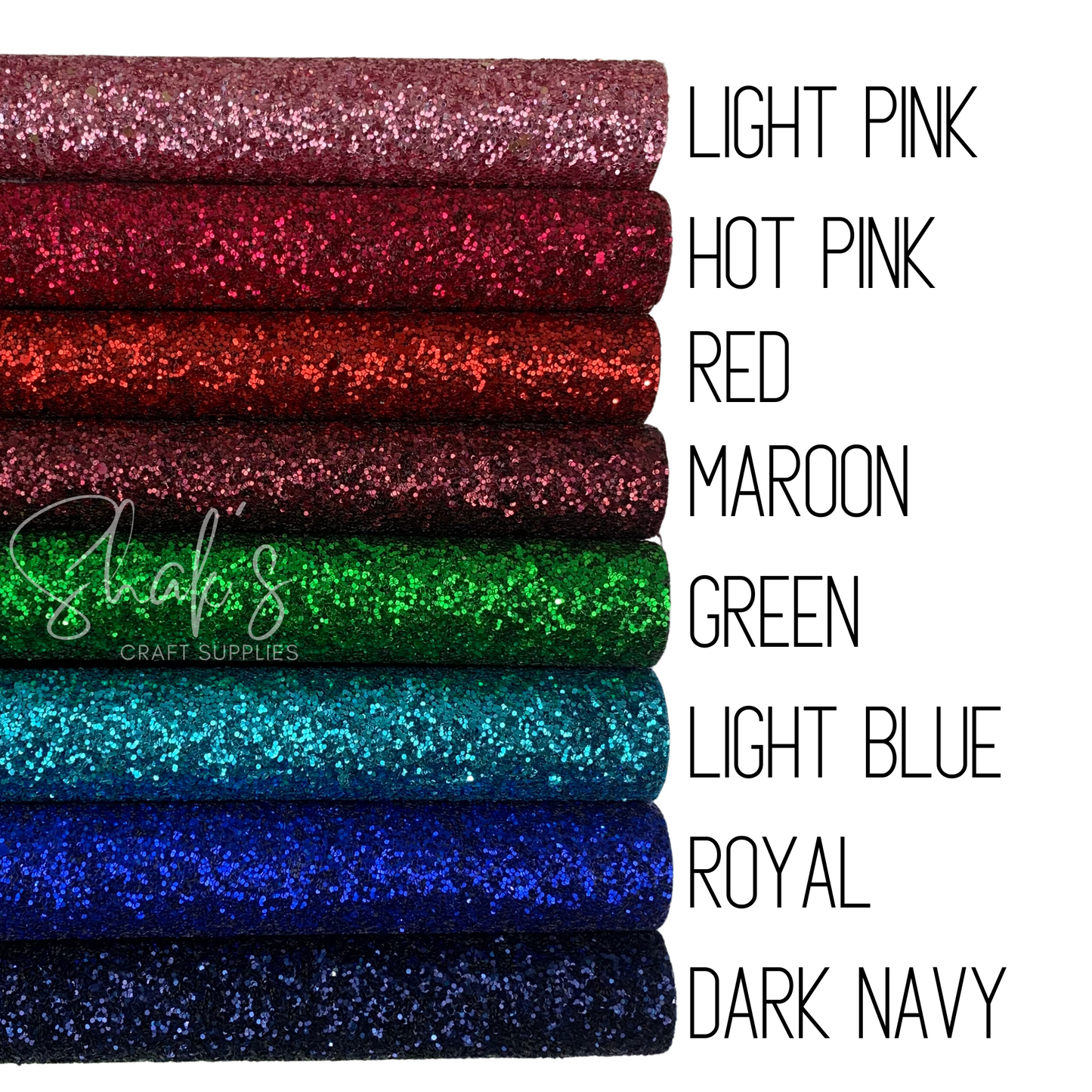 Chunky Glitter Faux Leather Sheet with Heavy Cotton Twill Backing