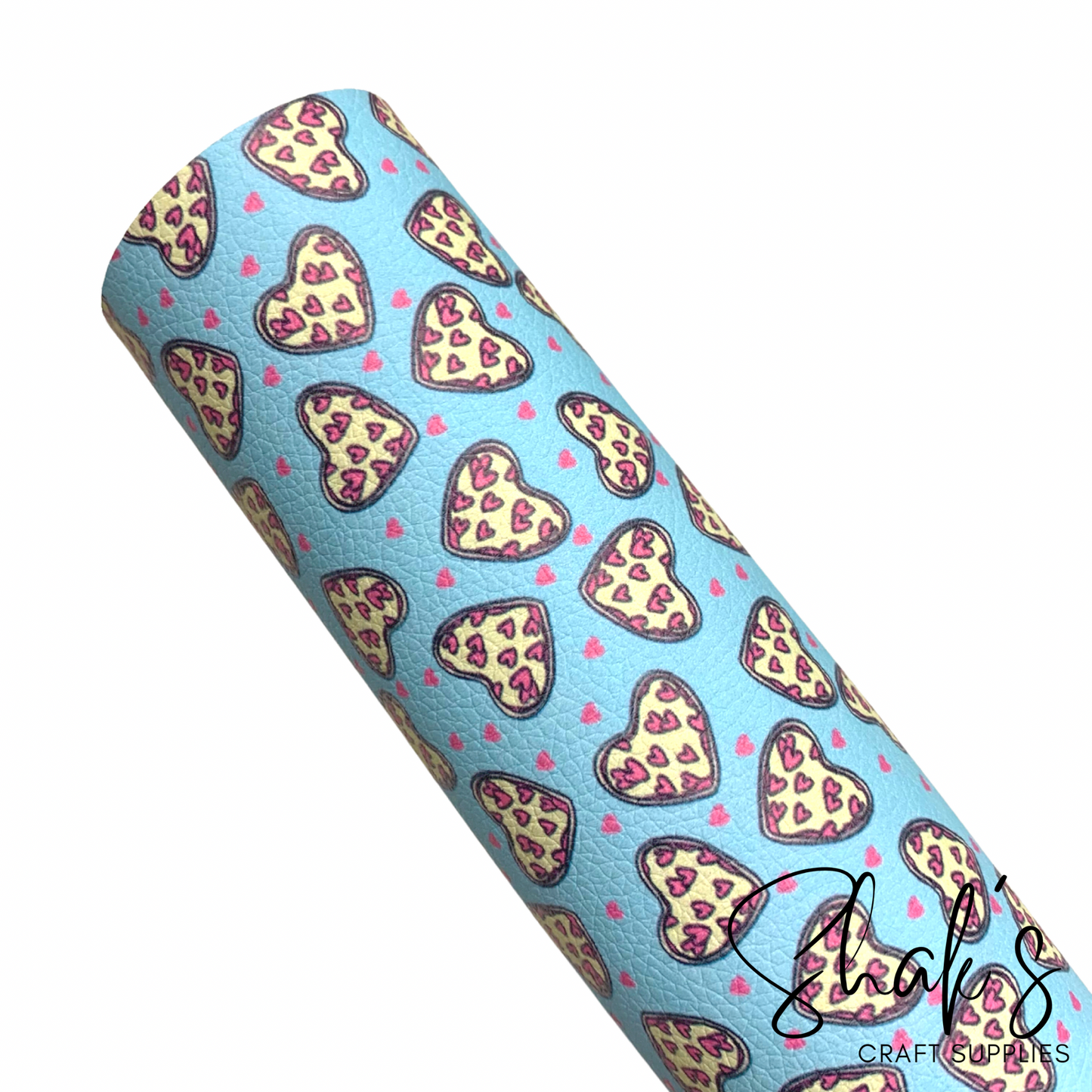 Hearts Multicolor Pebbled Vegan Leather Sheet