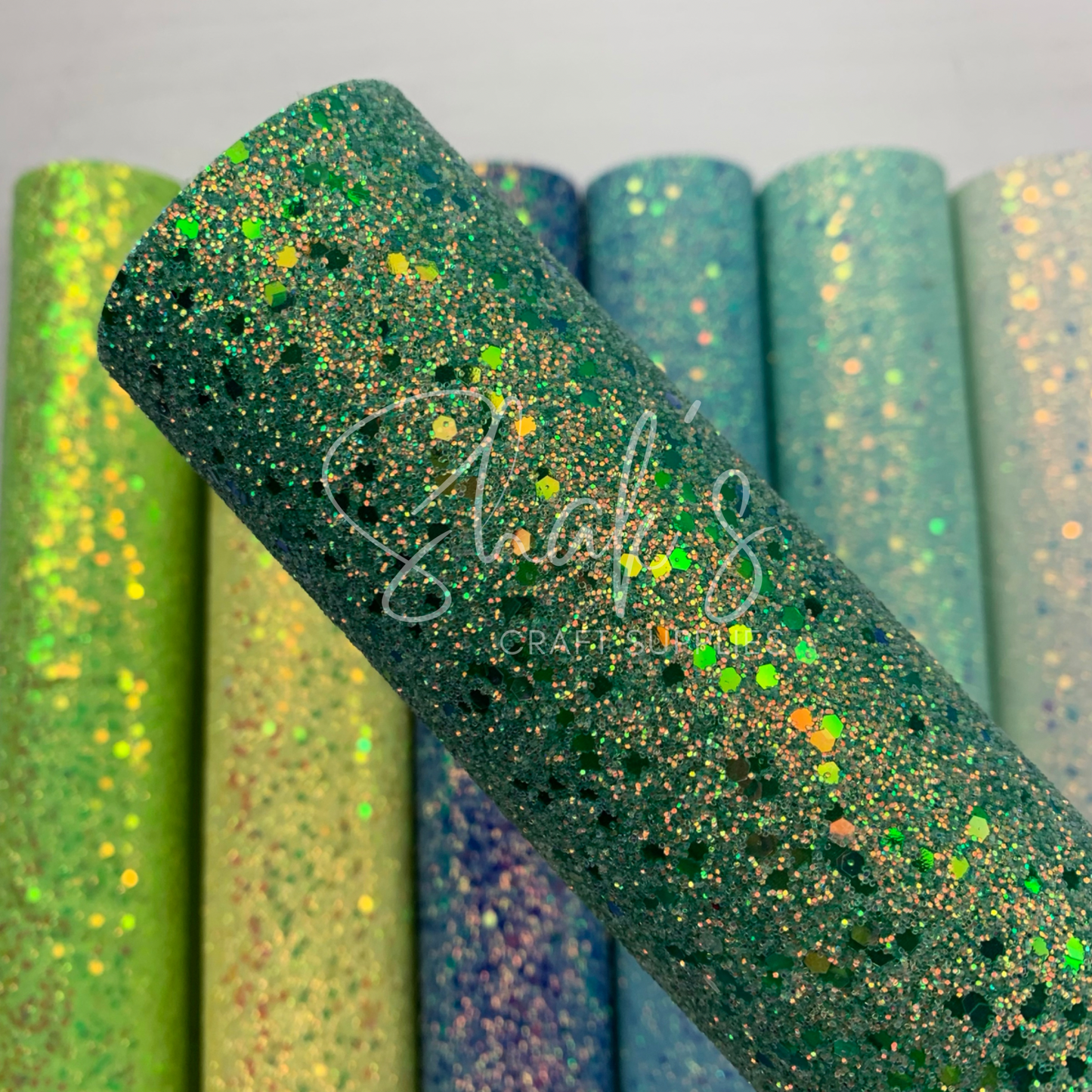 Iridescent Sequin Chunky Glitter Faux Leather
