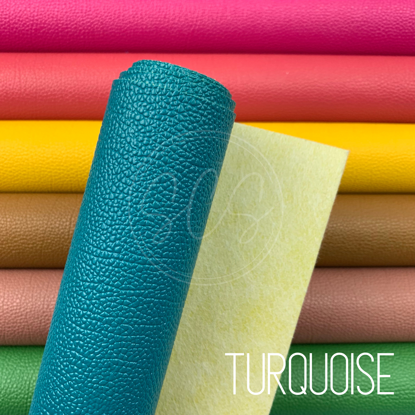 Solid Colors Thick Pebbled Lychee Grain Faux Leather Mini Roll