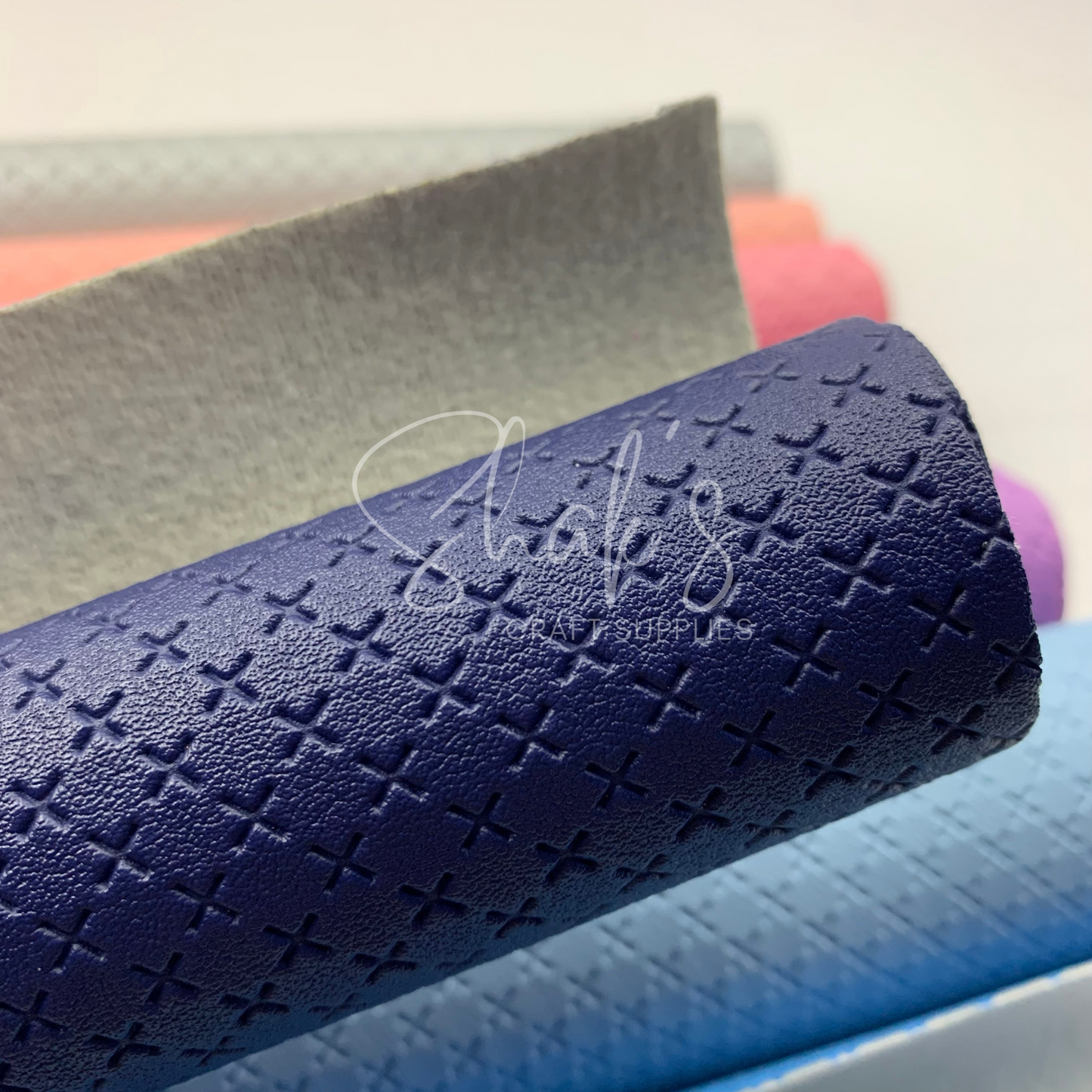 Embossed Cross Textured Faux Leather Sheets