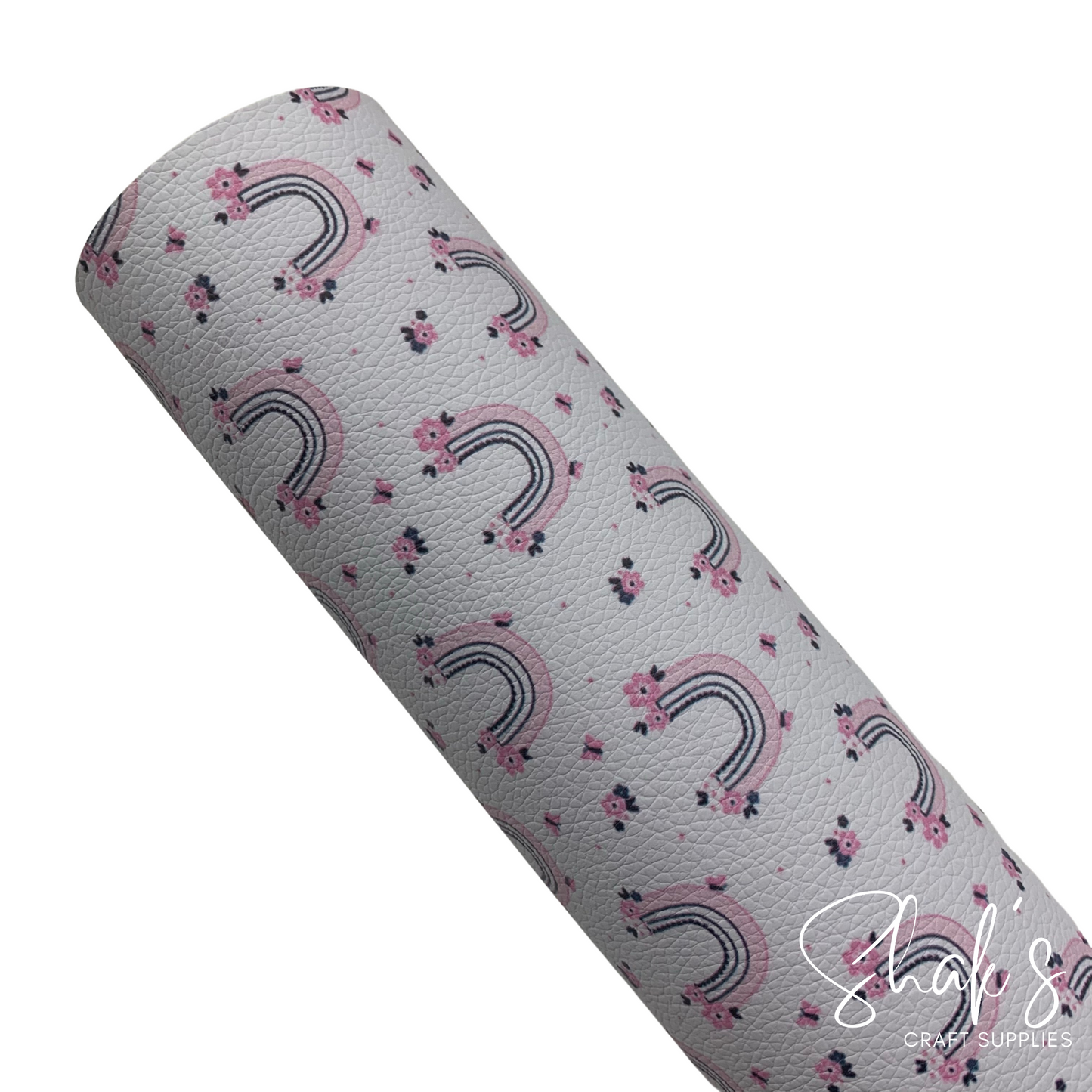 Floral Rainbows Pebble Vegan Leather Sheet