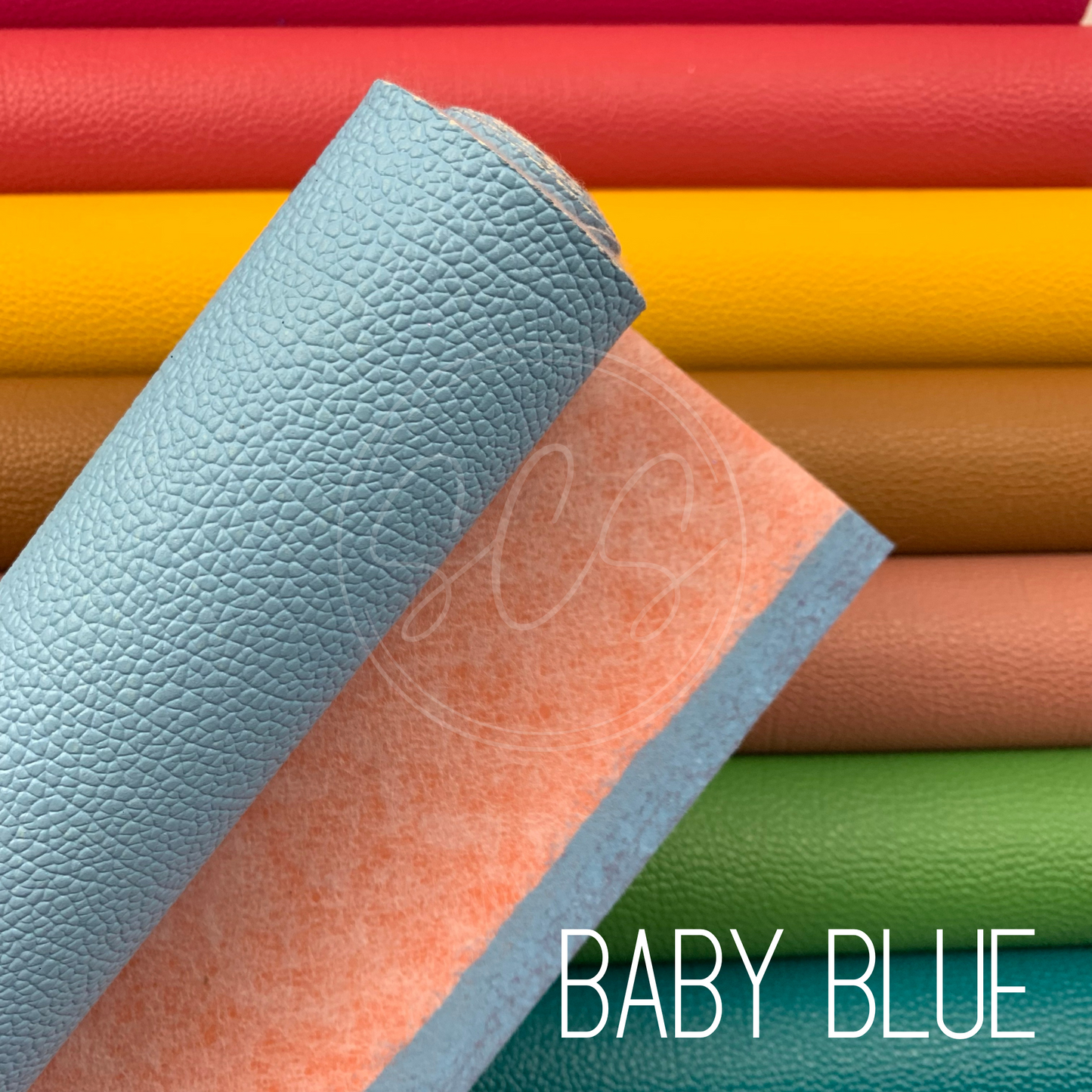 Solid Colors Thick Pebbled Lychee Grain Faux Leather Mini Roll