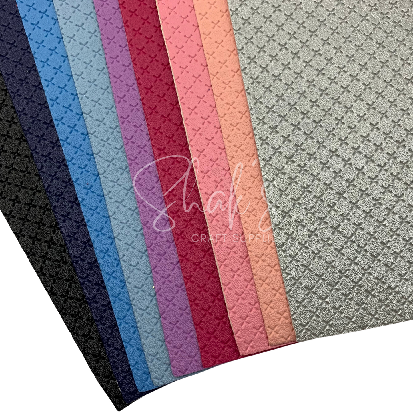 Embossed Cross Textured Faux Leather Sheets