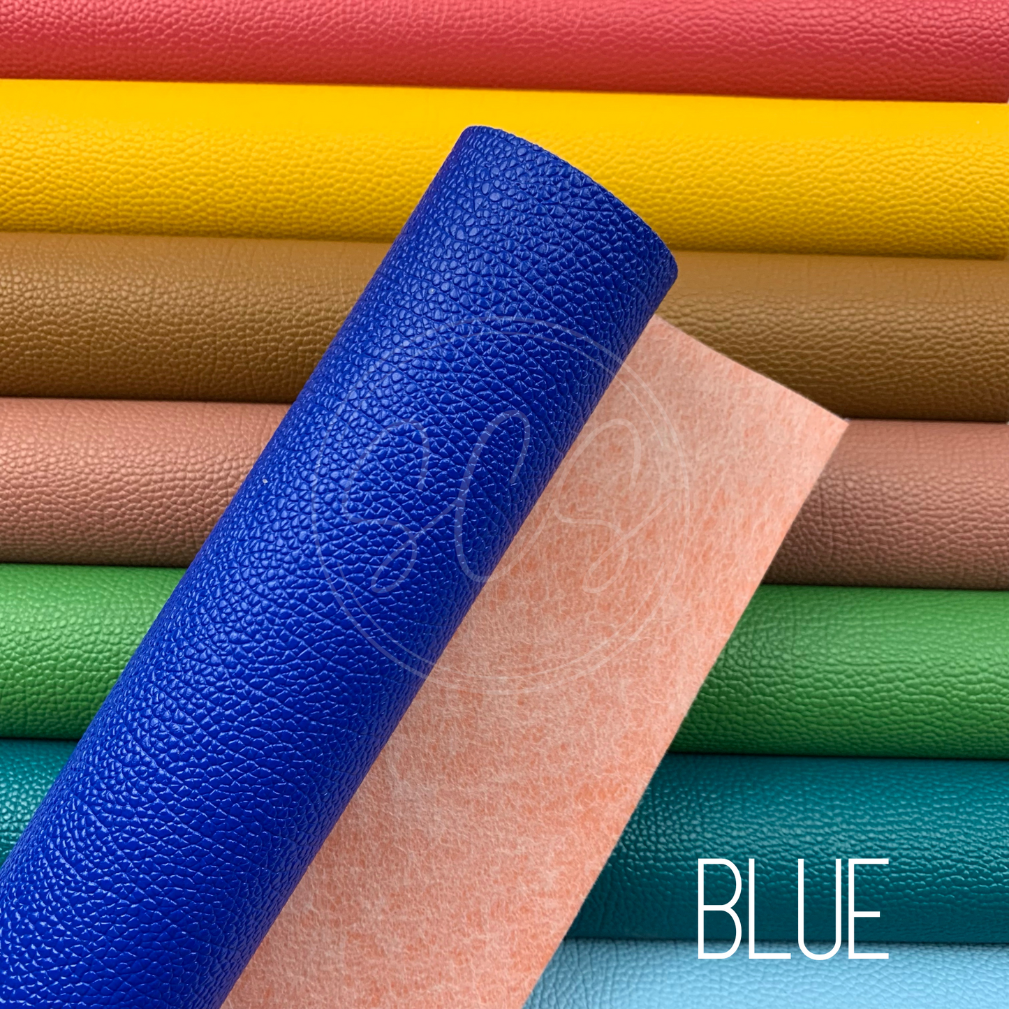 Solid Colors Thick Pebbled Lychee Grain Faux Leather Mini Roll