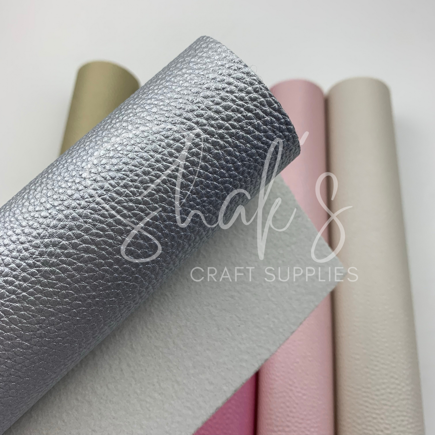 Pearlescent Pebble Litchi .85mm Faux Leather 1/3 and 1/2 Yard Rolls