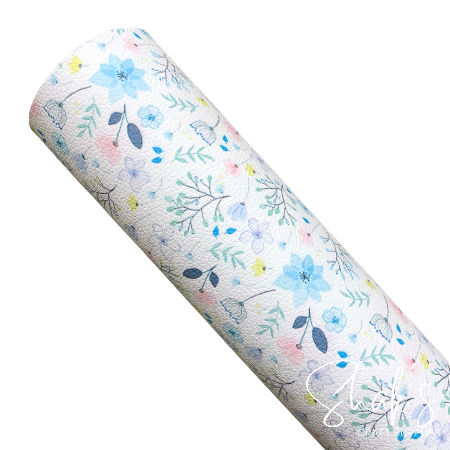 Floral Print Pebble Vegan Leather Sheet