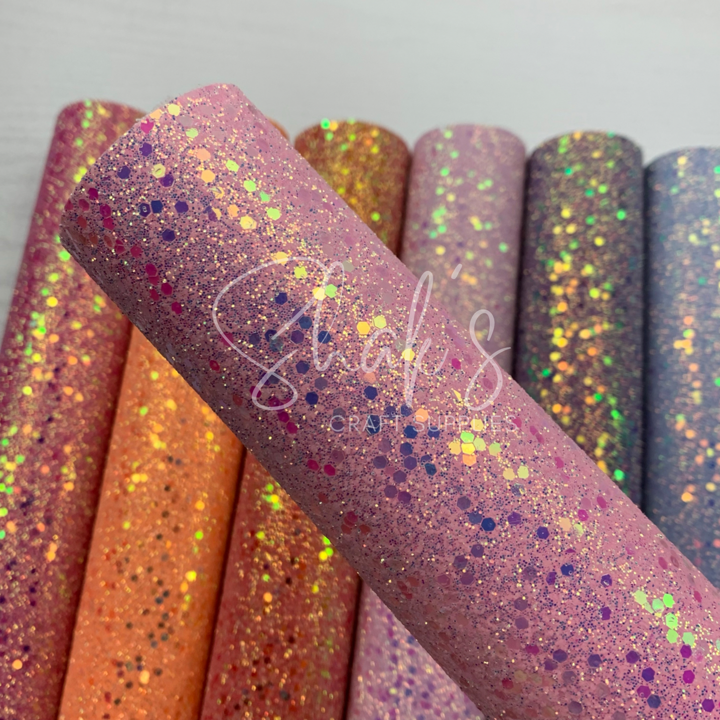 Iridescent Sequin Chunky Glitter Faux Leather