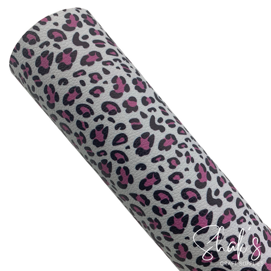 Pink Cheetah Leopard Animal Print Pebble Vegan Leather Sheet