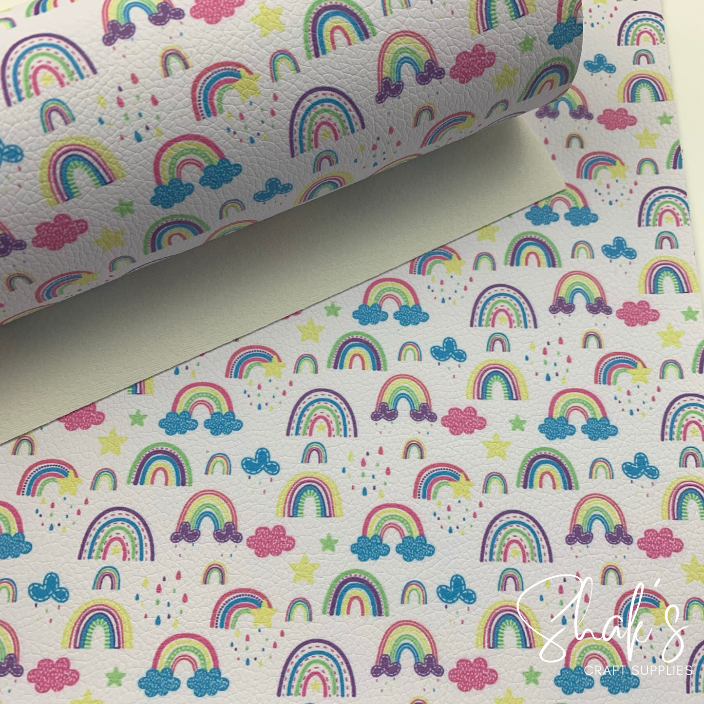 Cloud Rainbows Pebble Vegan Leather Sheet