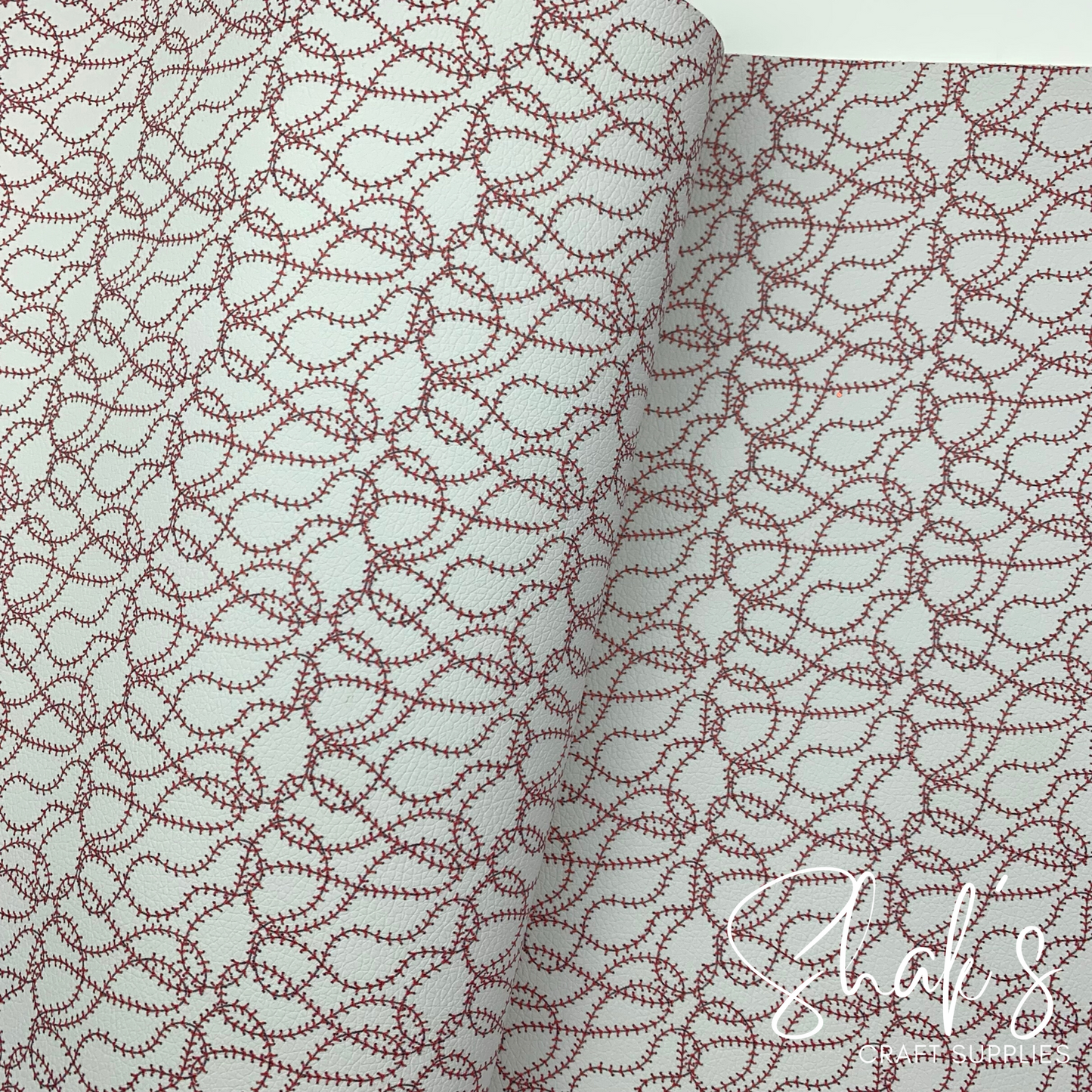 Baseball Print Pebble Vegan Leather