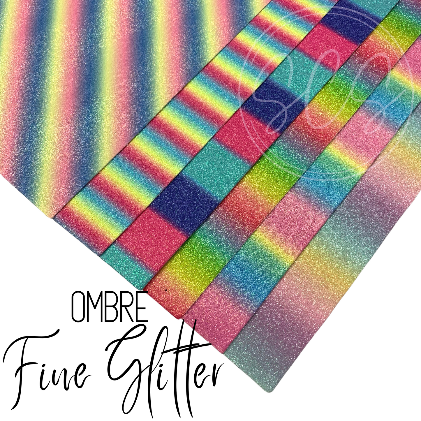 Ombré Fine Glitter Canvas Faux Leather Fabric Sheets