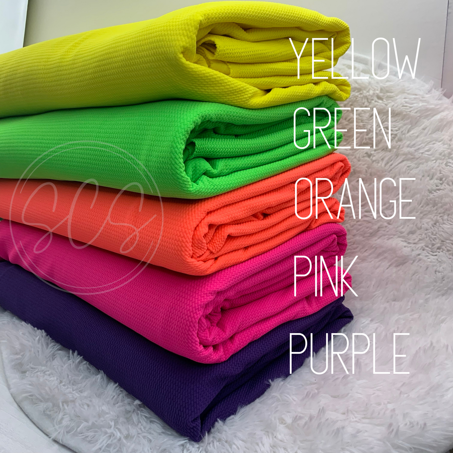 Neon Colors Bullet Liverpool Fabric Strip, Half and Full Yards