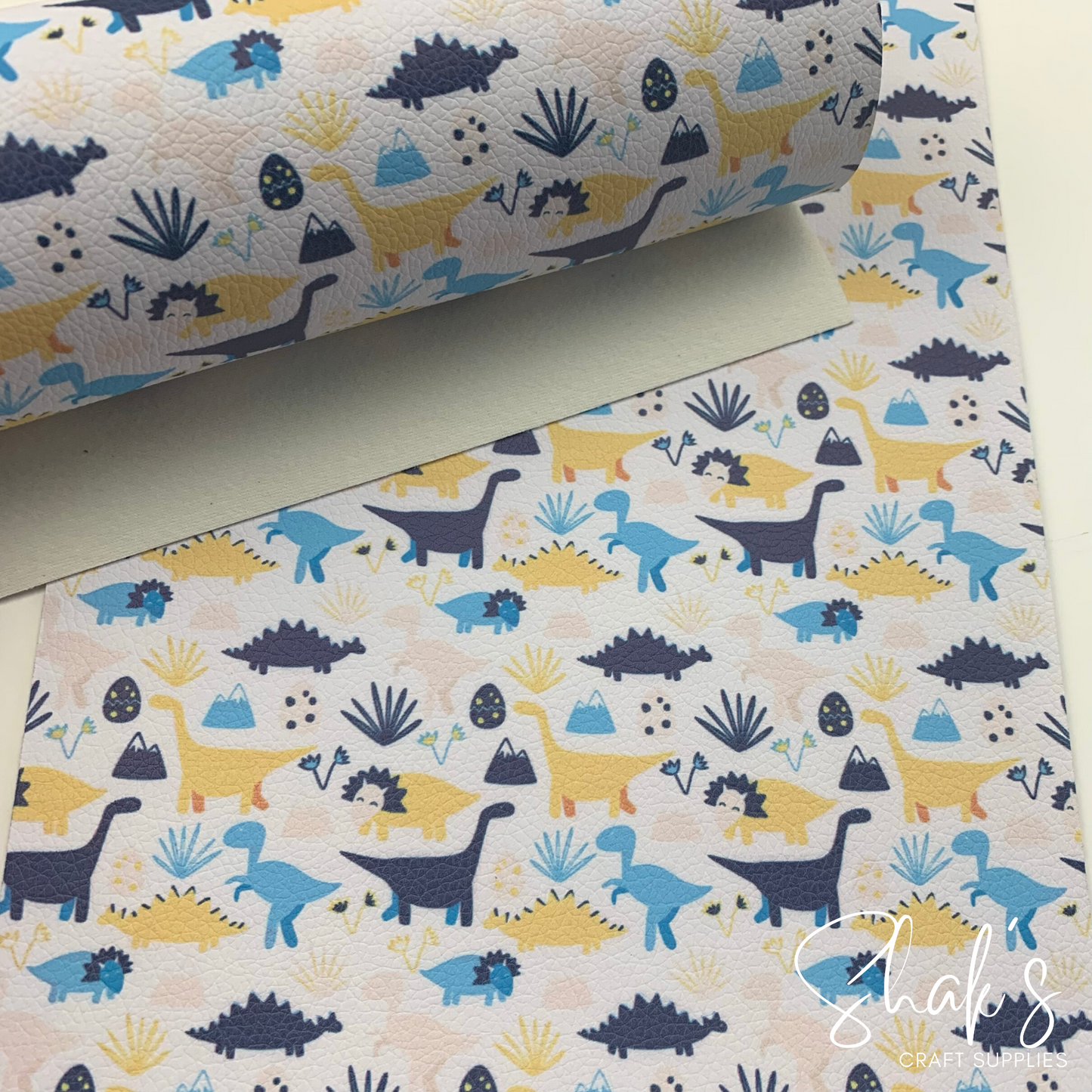 Dinosaurs Pebble Vegan Leather Sheet