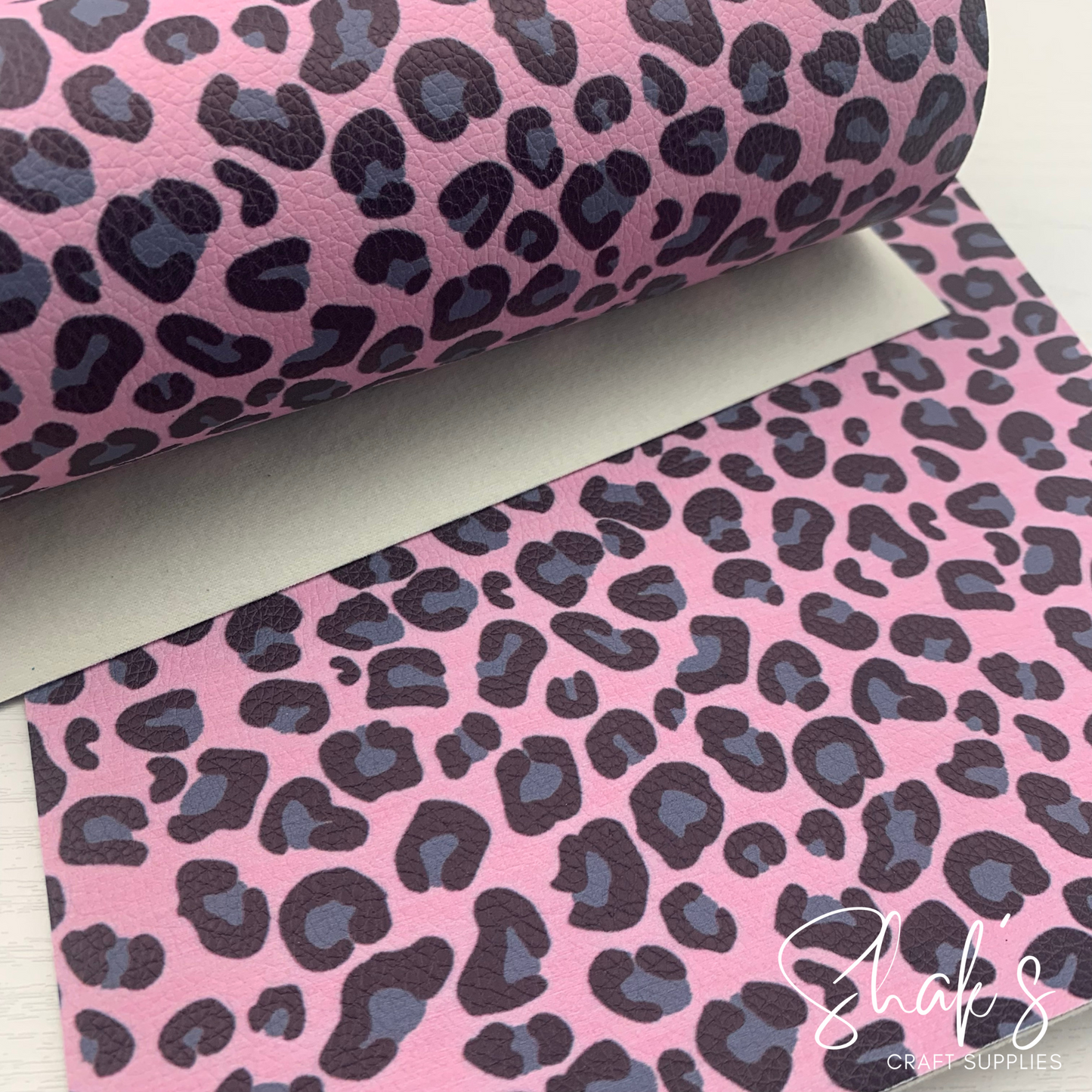 Pink Cheetah Leopard Animal Print Pebble Vegan Leather Sheet
