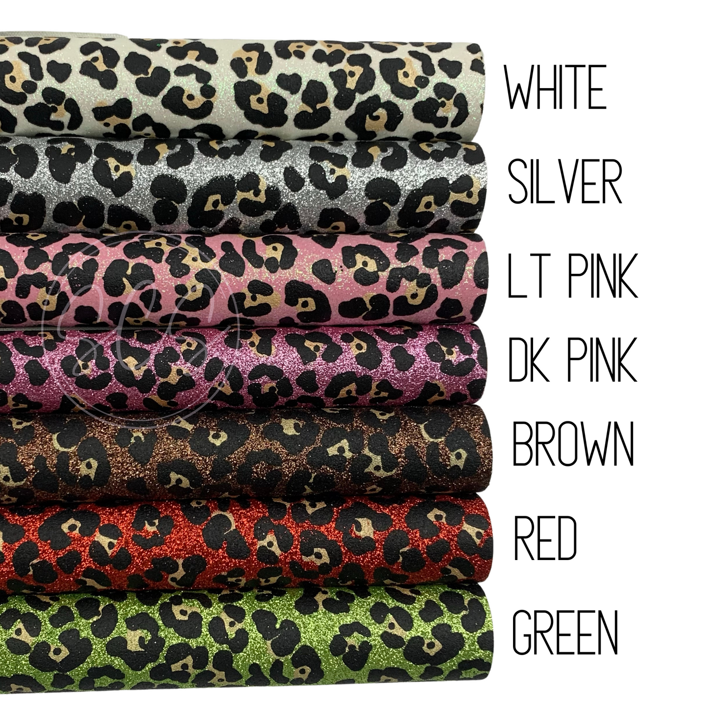 Jaguar Print Fine Glitter Canvas Faux Leather Fabric Sheets