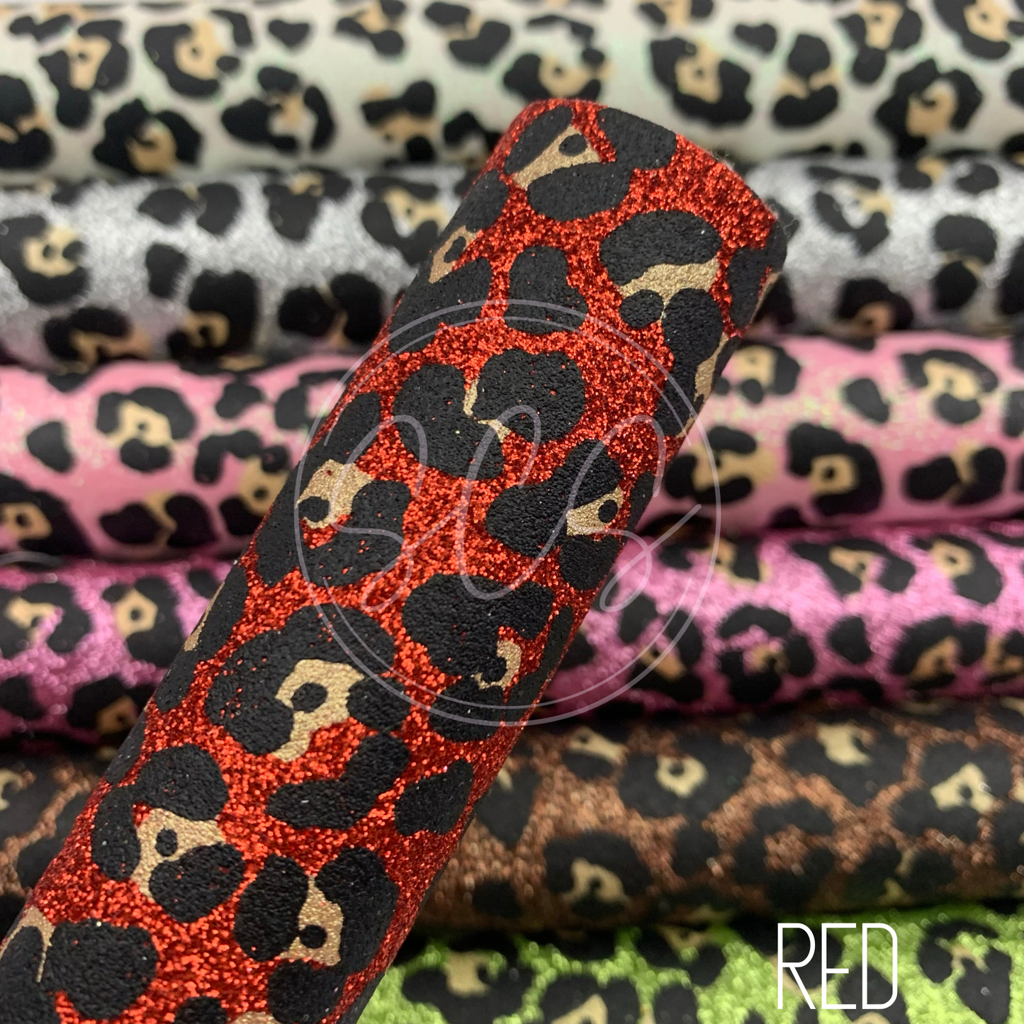 Jaguar Print Fine Glitter Canvas Faux Leather Fabric Sheets