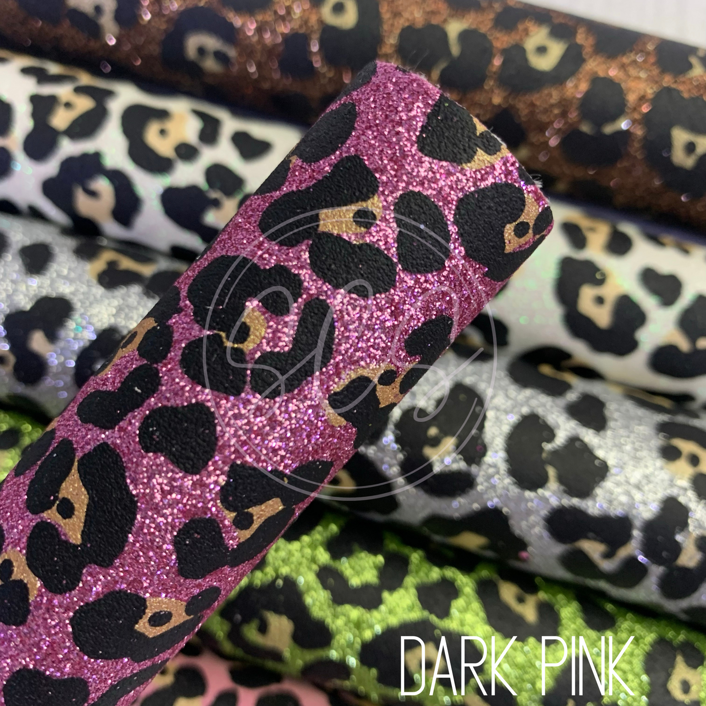 Jaguar Print Fine Glitter Canvas Faux Leather Fabric Sheets