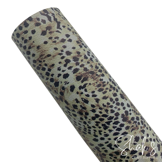 Classic Cheetah Leopard Animal Print Pebble Vegan Leather Sheet
