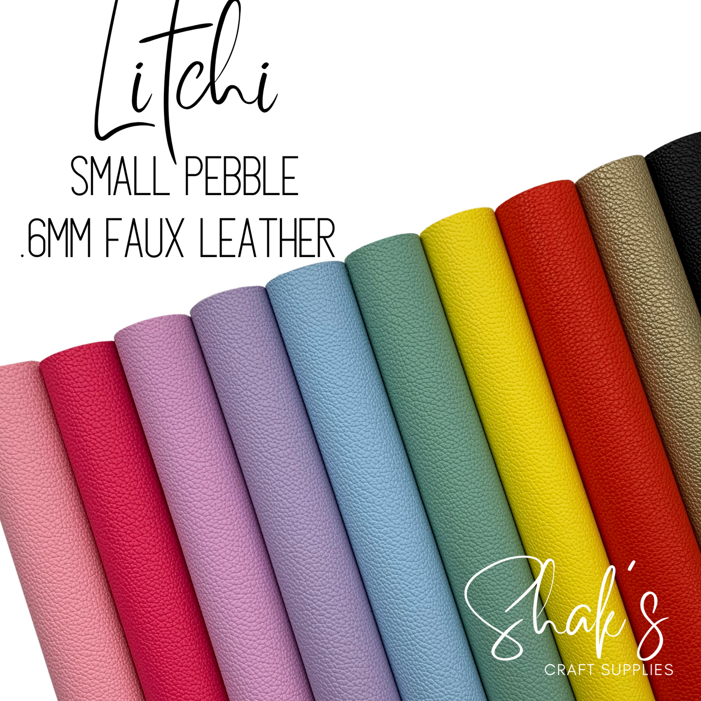 Small Pebble Litchi .6mm Faux Leather Sheets