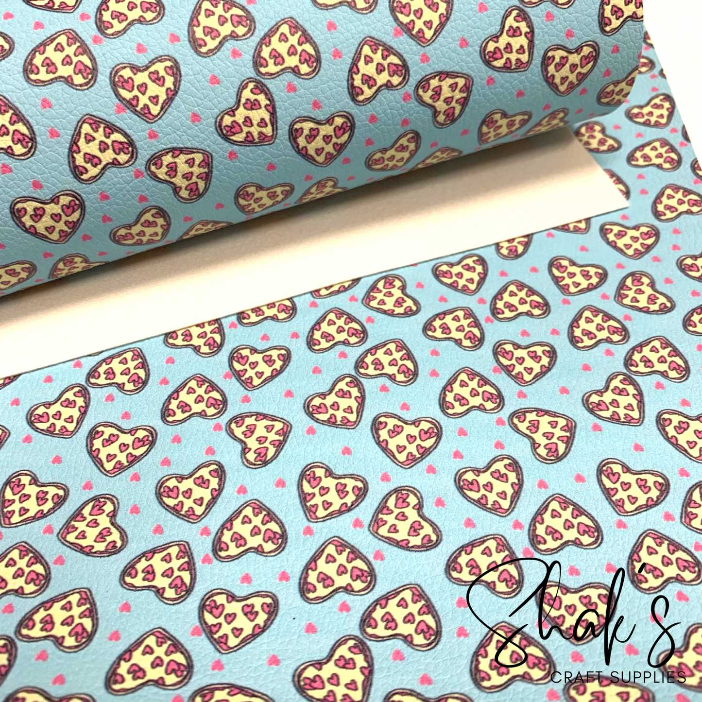 Hearts Multicolor Pebbled Vegan Leather Sheet