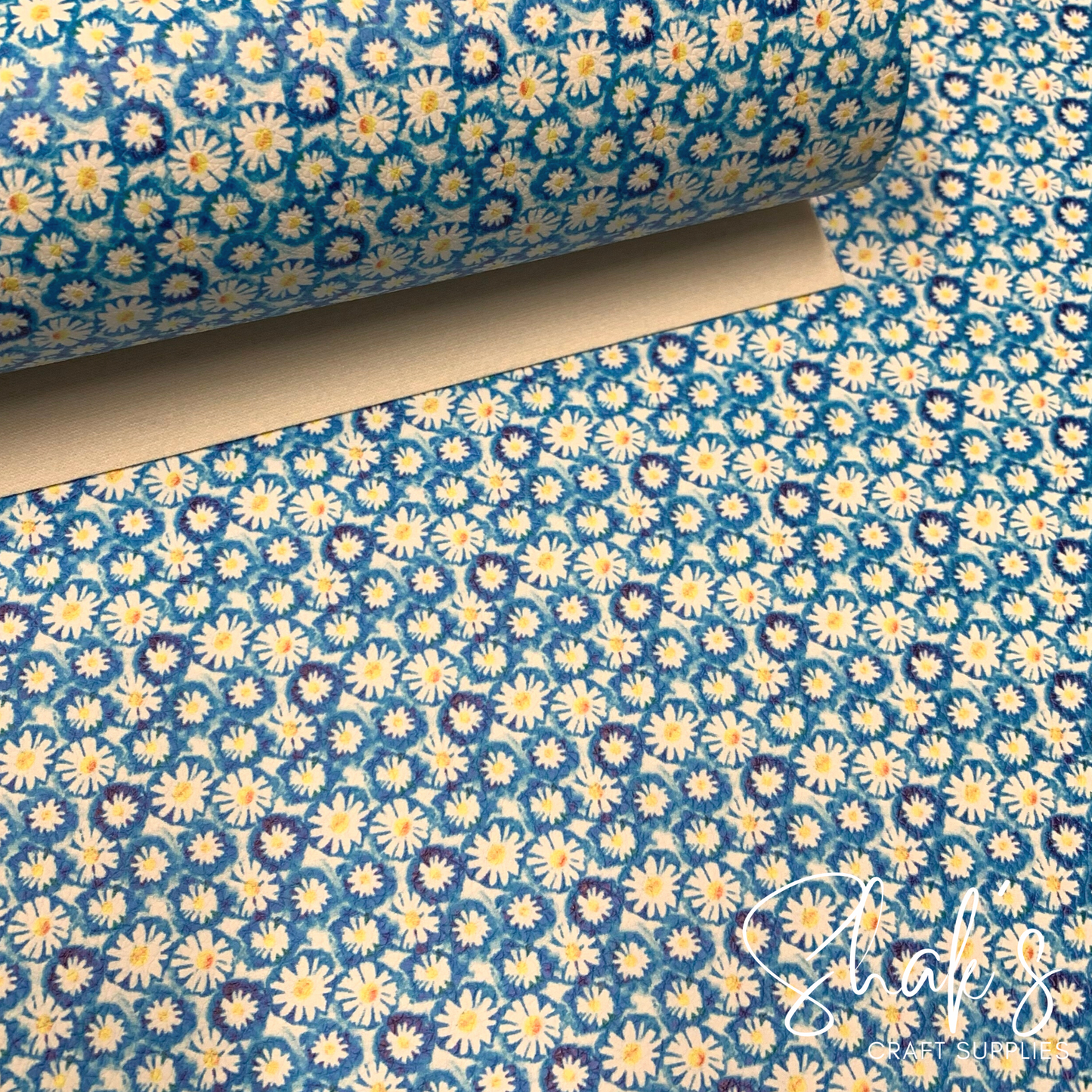 Floral Print Pebble Vegan Leather Sheet