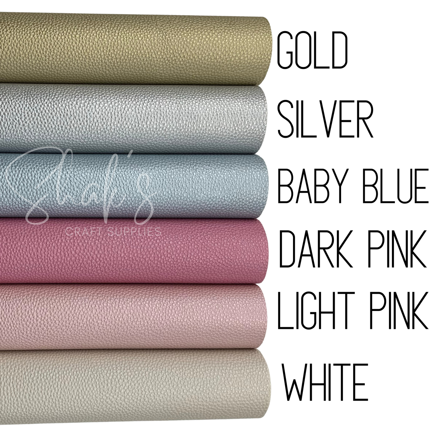Pearlescent Pebble Litchi .85mm Faux Leather 1/3 and 1/2 Yard Rolls