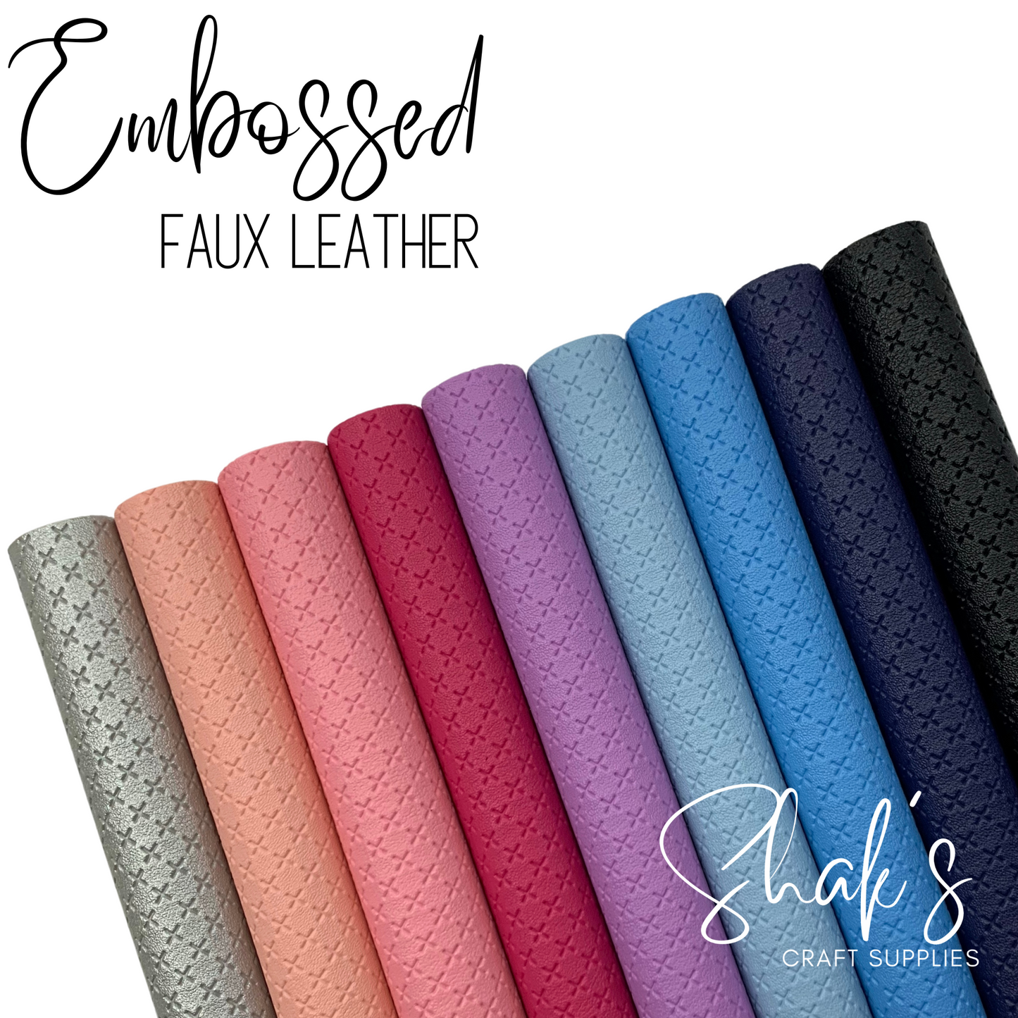Embossed Cross Textured Faux Leather Sheets