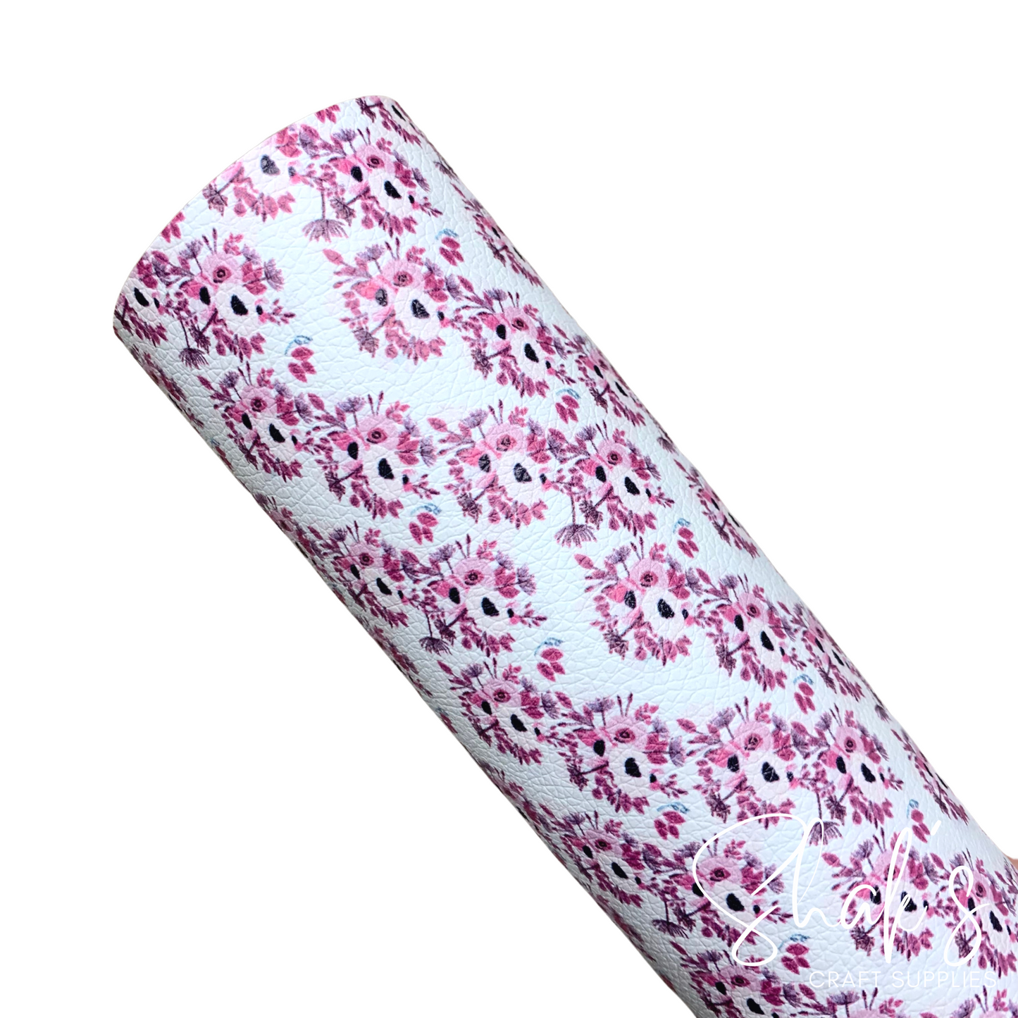 Floral Print Pebble Vegan Leather Sheet