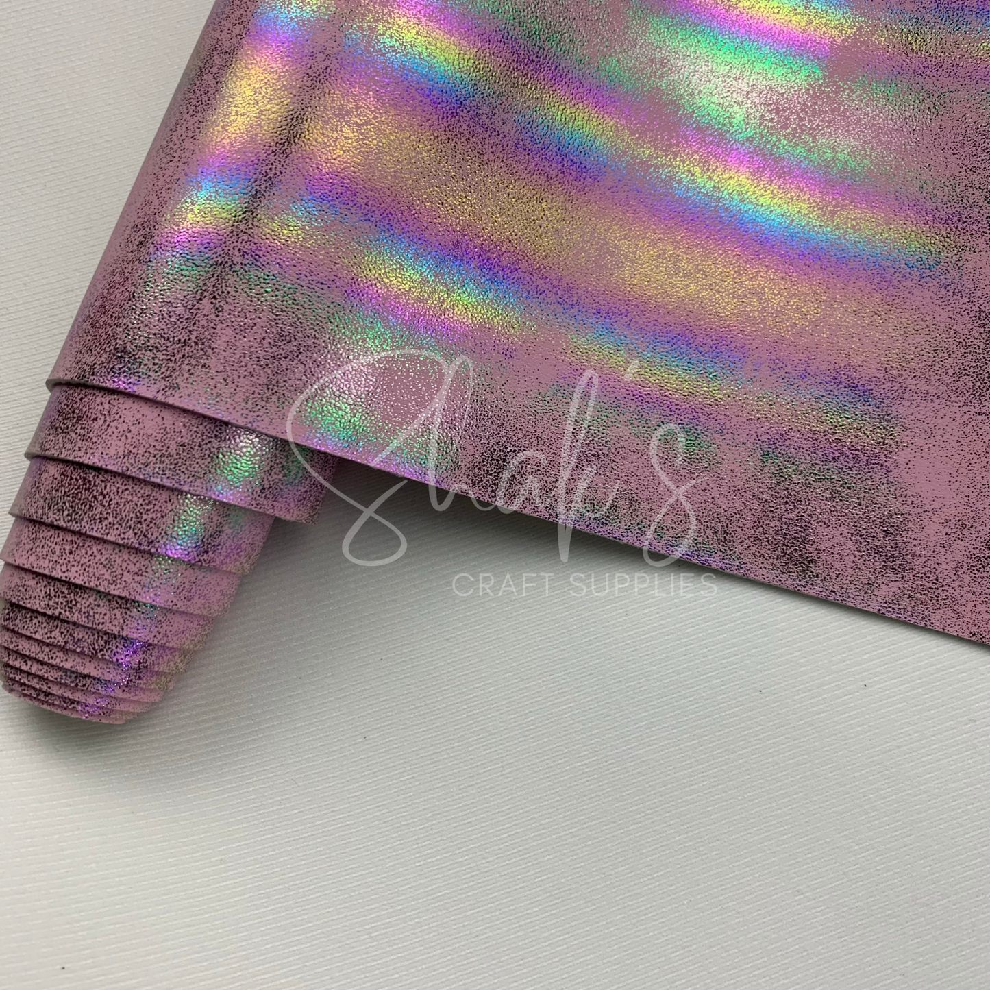 Oil Slick .8mm Smooth Faux Leather with Cotton backing