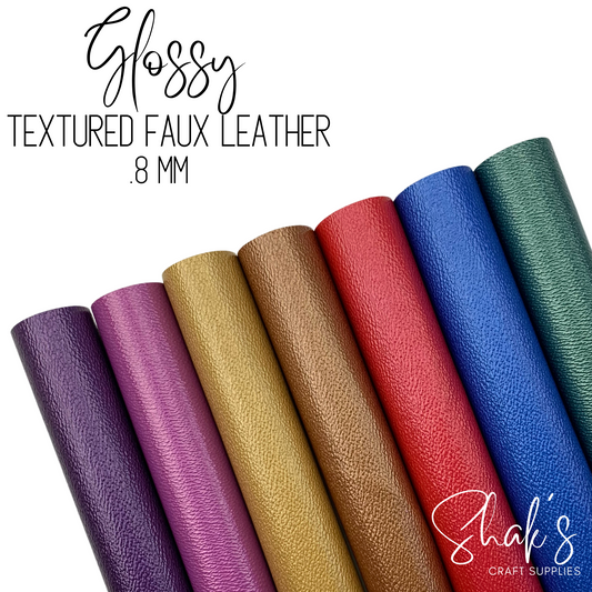 Glossy Textured .8mm Faux Leather Sheets