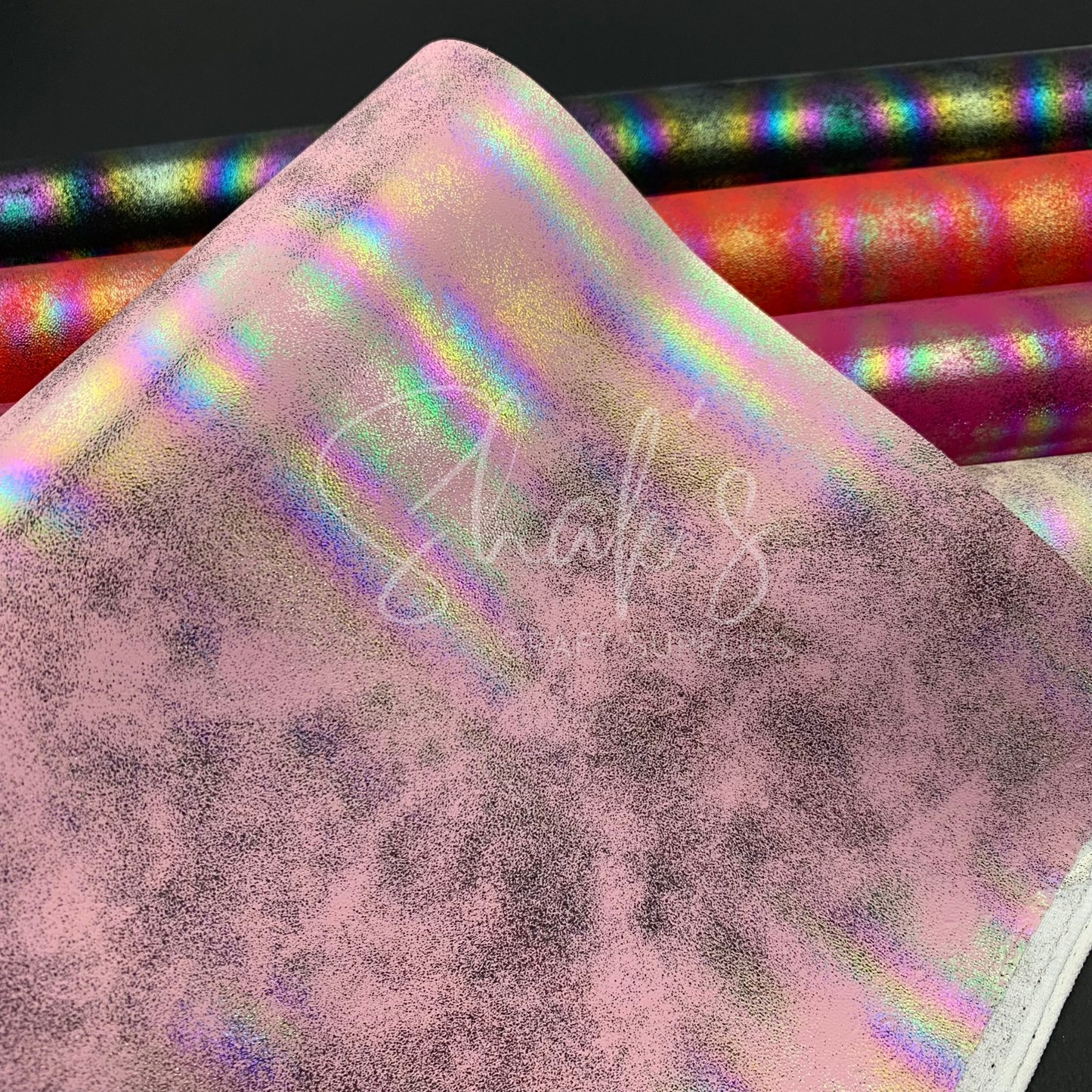 Oil Slick .8mm Smooth Faux Leather with Cotton backing