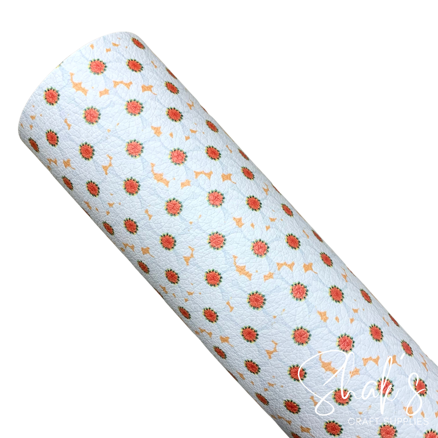 Floral Print Pebble Vegan Leather Sheet