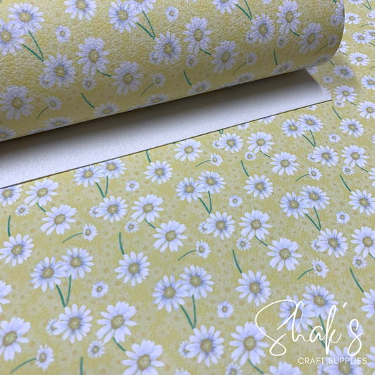 Floral Print Pebble Vegan Leather Sheet