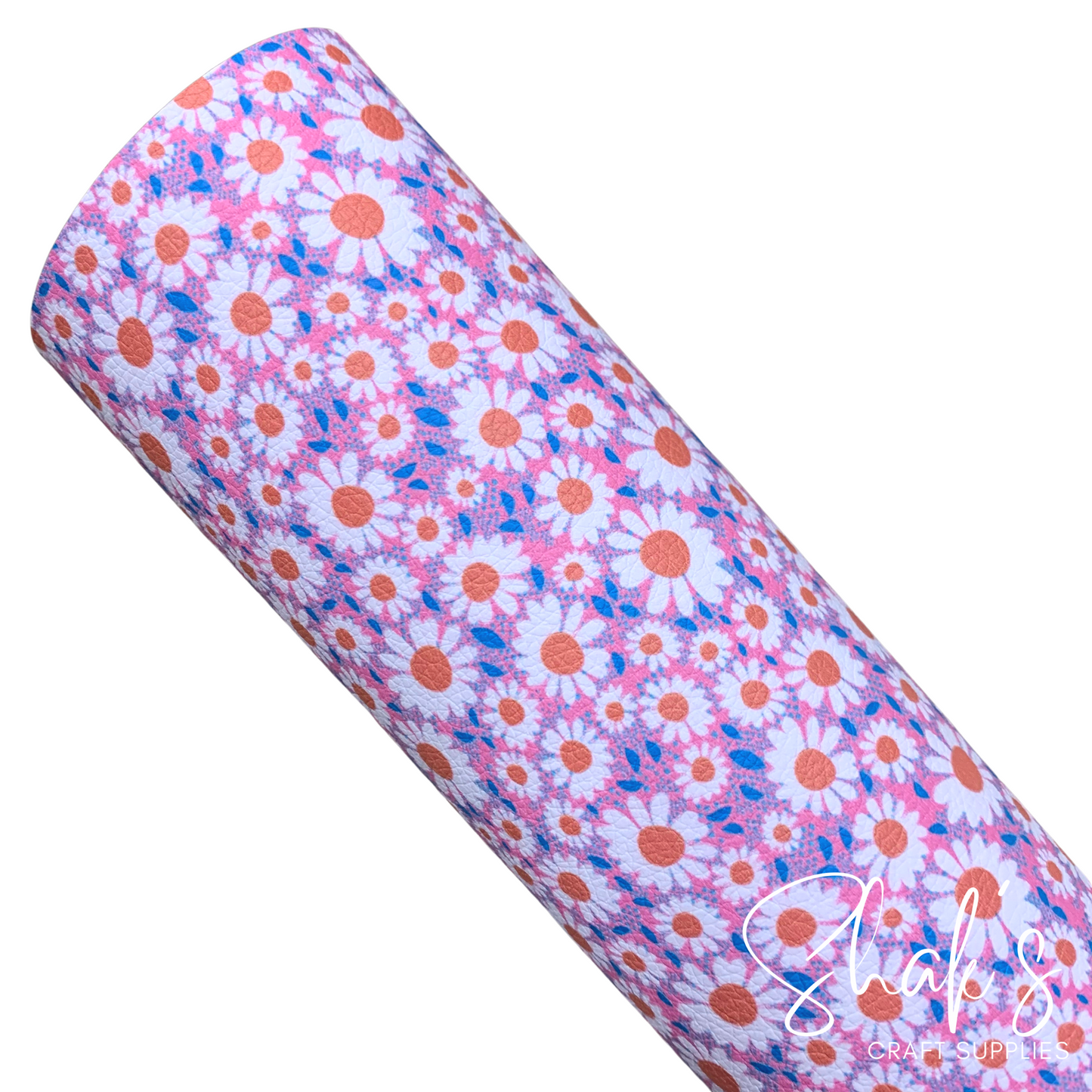 Floral Print Pebble Vegan Leather Sheet