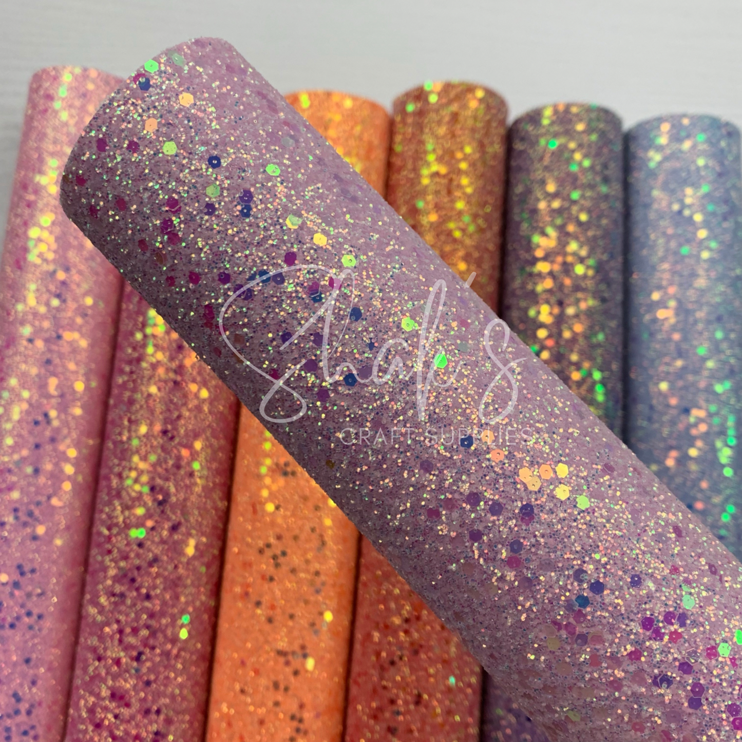 Iridescent Sequin Chunky Glitter Faux Leather