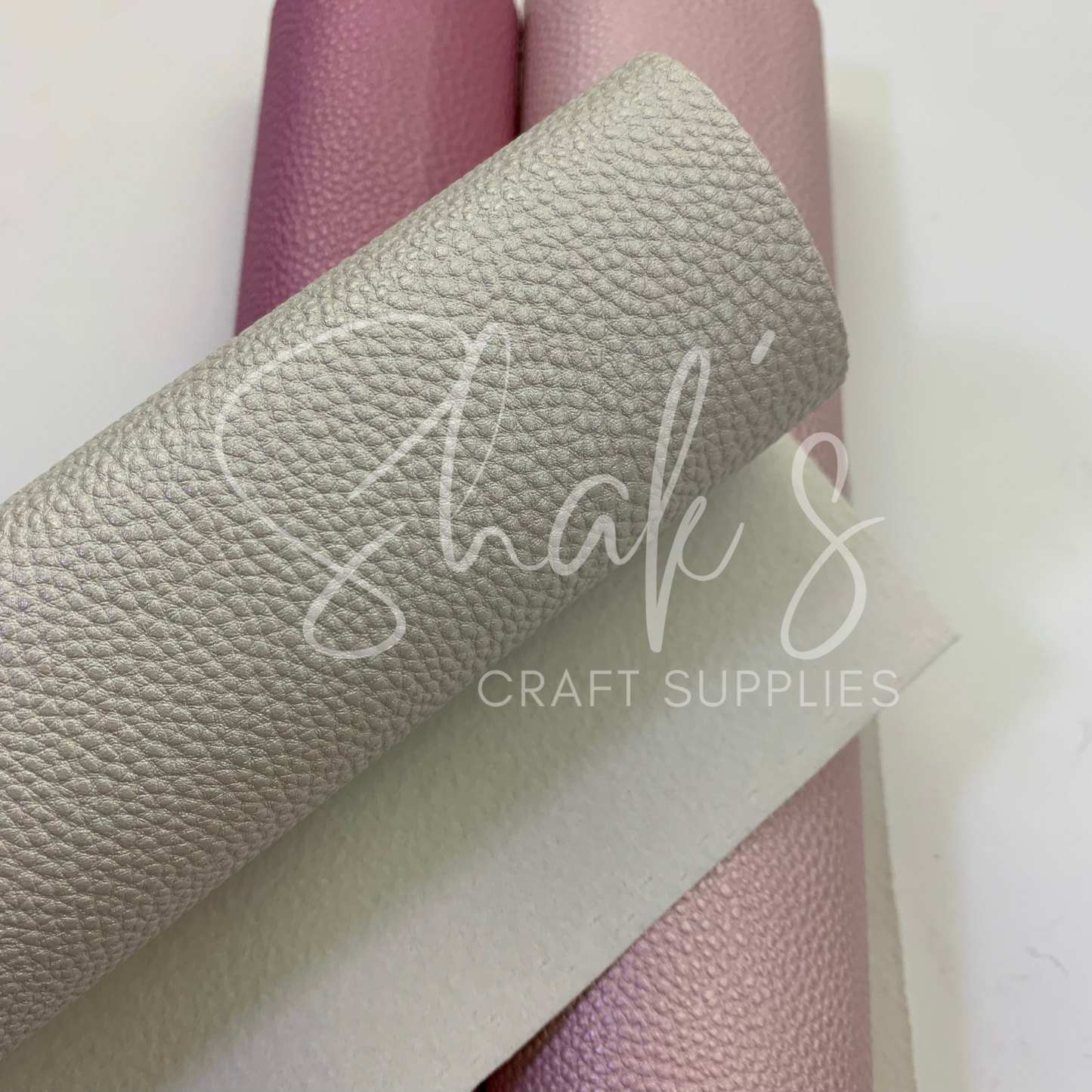 Pearlescent Pebble Litchi .85mm Faux Leather 1/3 and 1/2 Yard Rolls