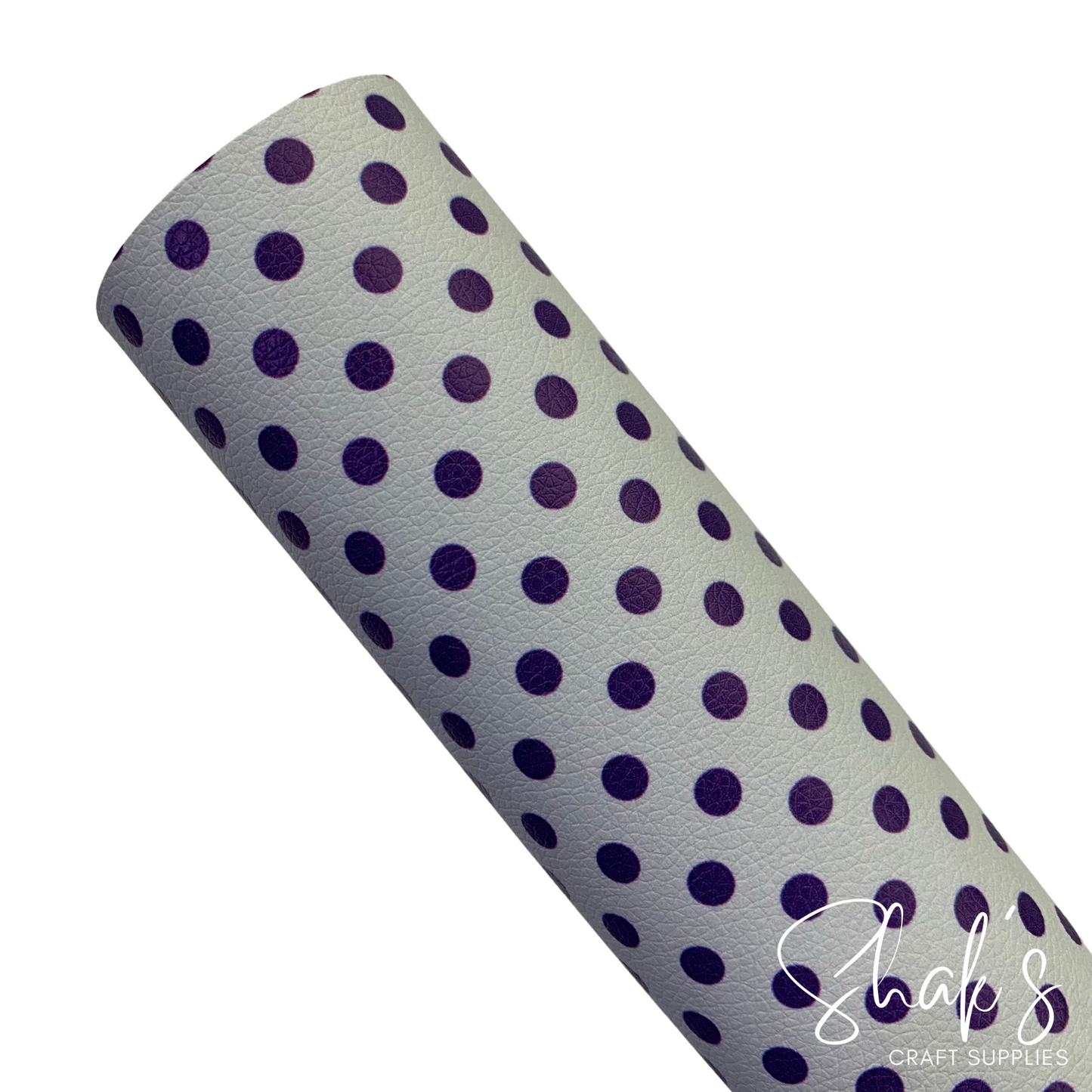 Purple Polka Dots Large Print Pebble Vegan Leather Sheet