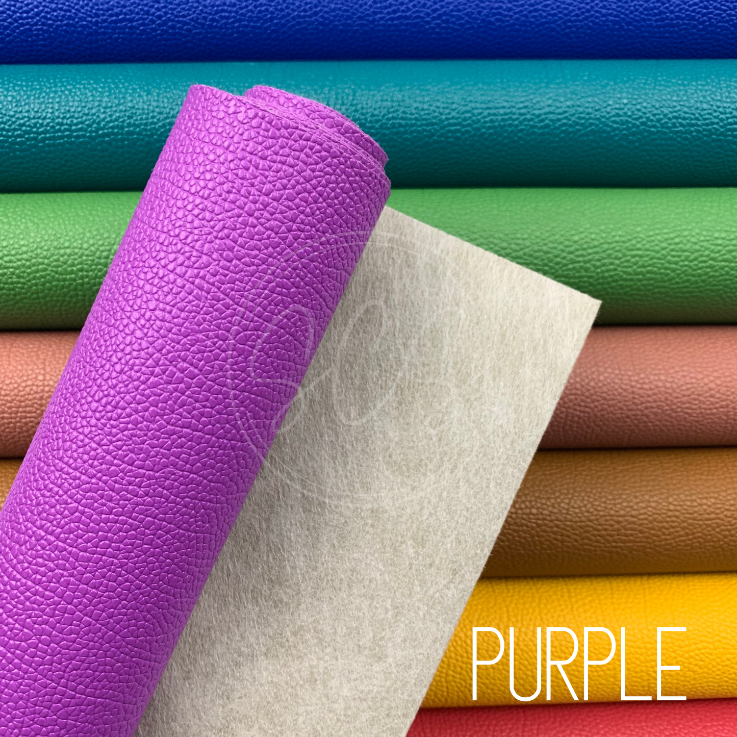 Solid Colors Thick Pebbled Lychee Grain Faux Leather Mini Roll