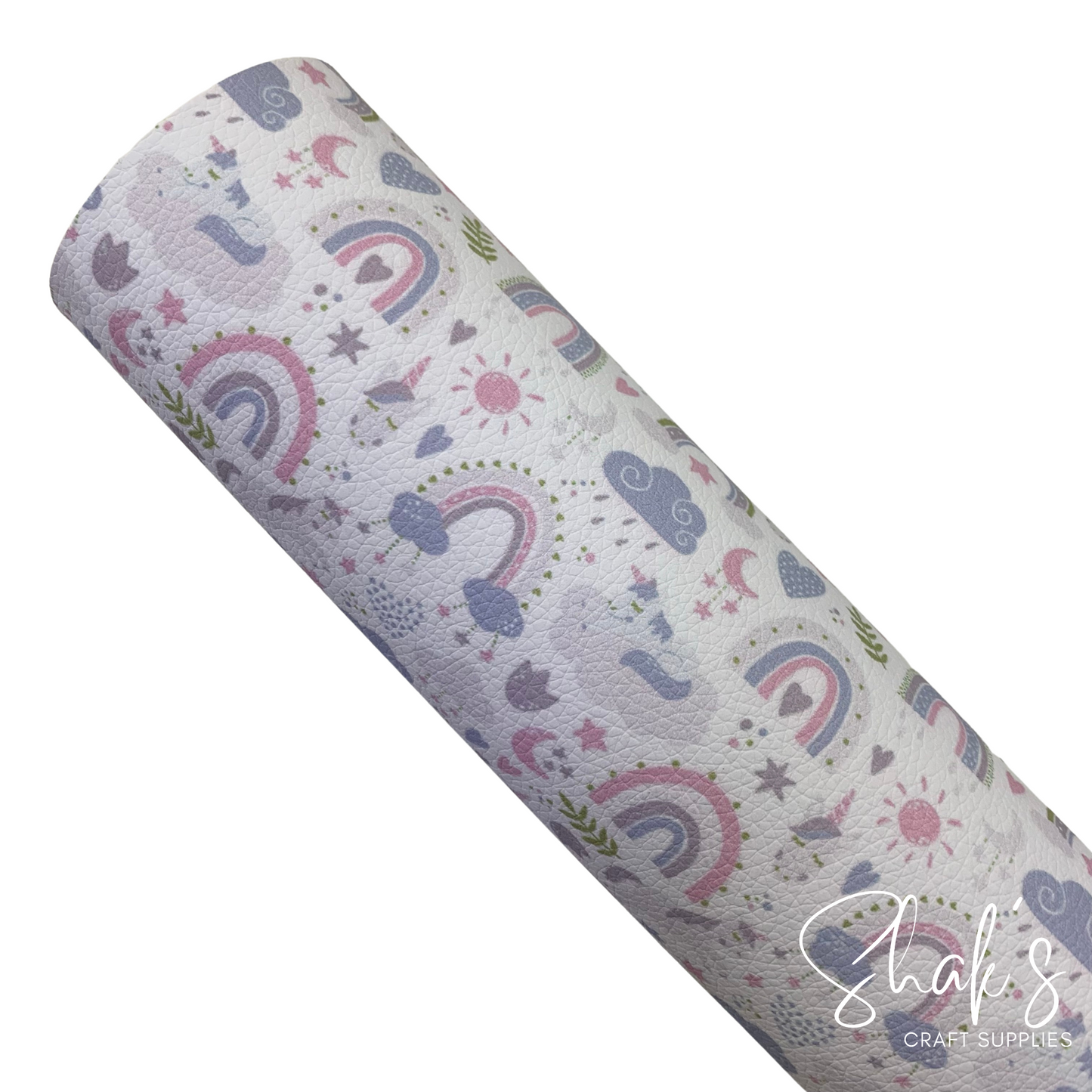 Rainbows Muted Colors Pebble Vegan Leather Sheet