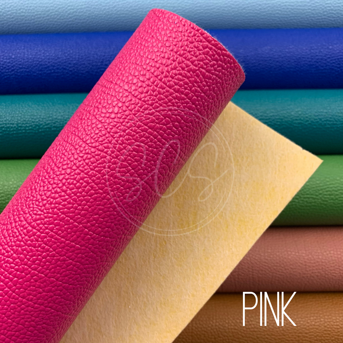 Solid Colors Thick Pebbled Lychee Grain Faux Leather Mini Roll